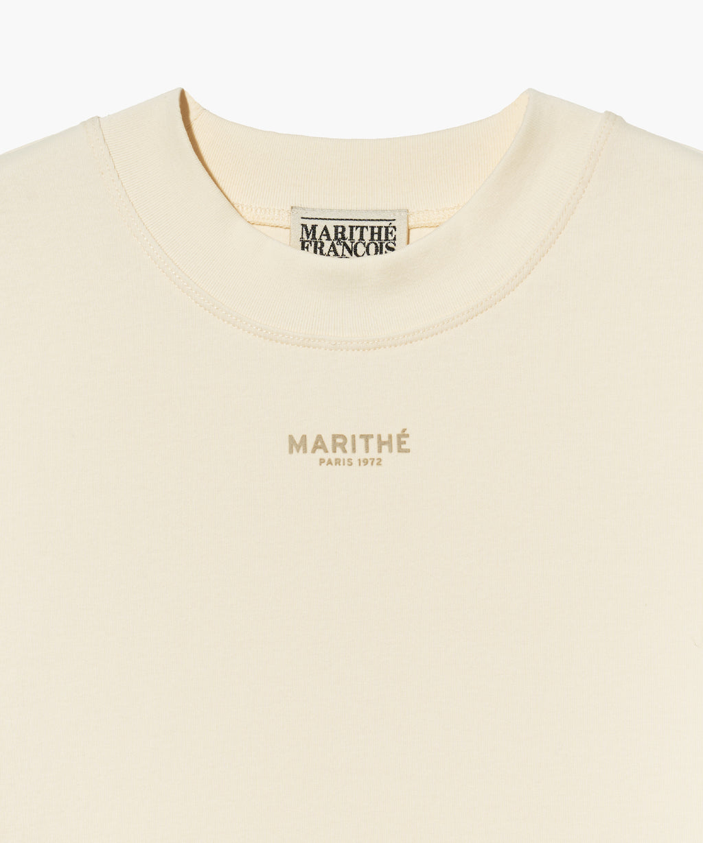 Marithe & Francois Girbaud - Mock Neck Crop Tee (Ivory) product image 3 | TRAB K-Fashion Australia