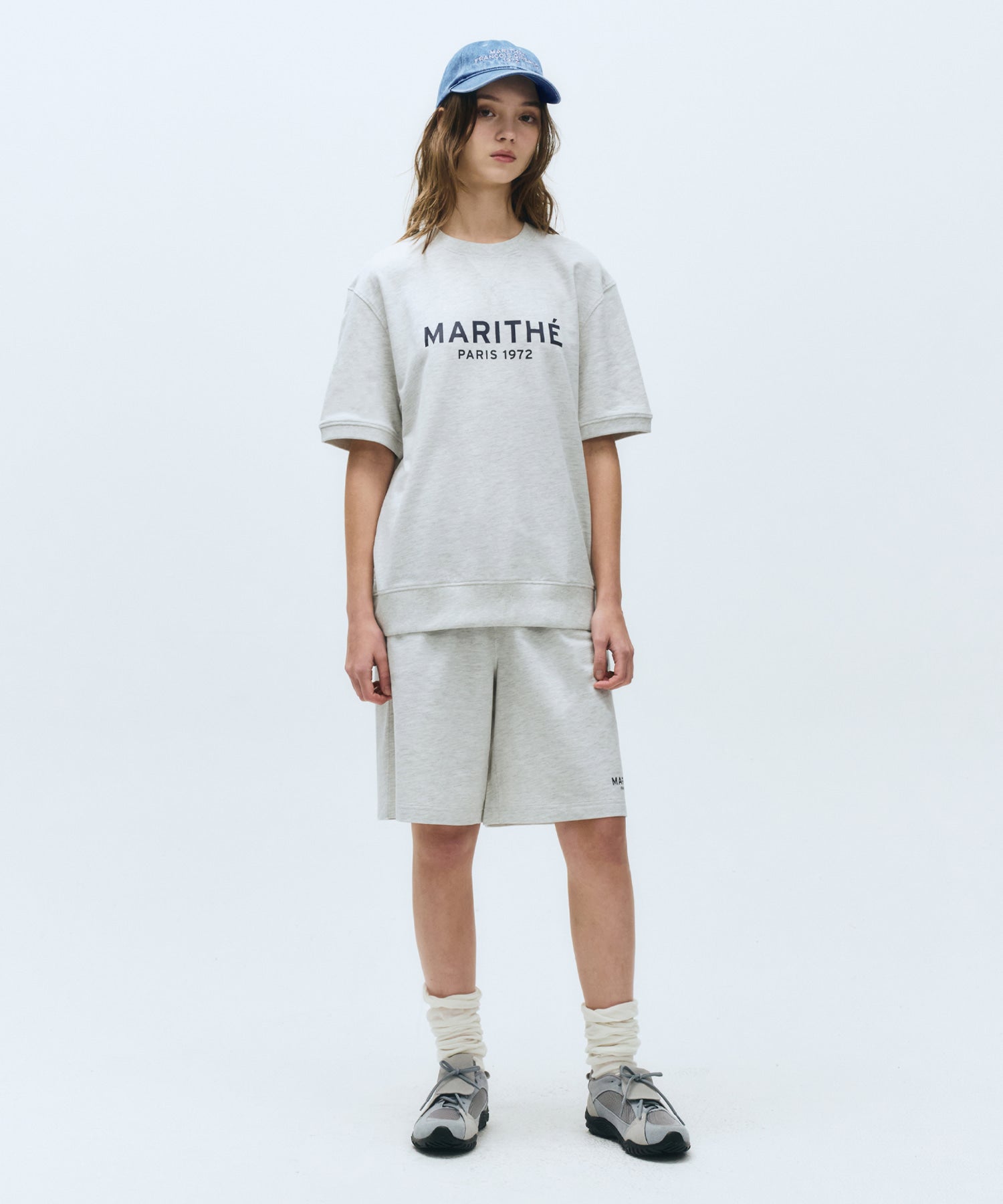 Marithe & Francois Girbaud - Regular Logo Half Set-up (Light Heather Gray) product image 1 | TRAB K-Fashion Australia