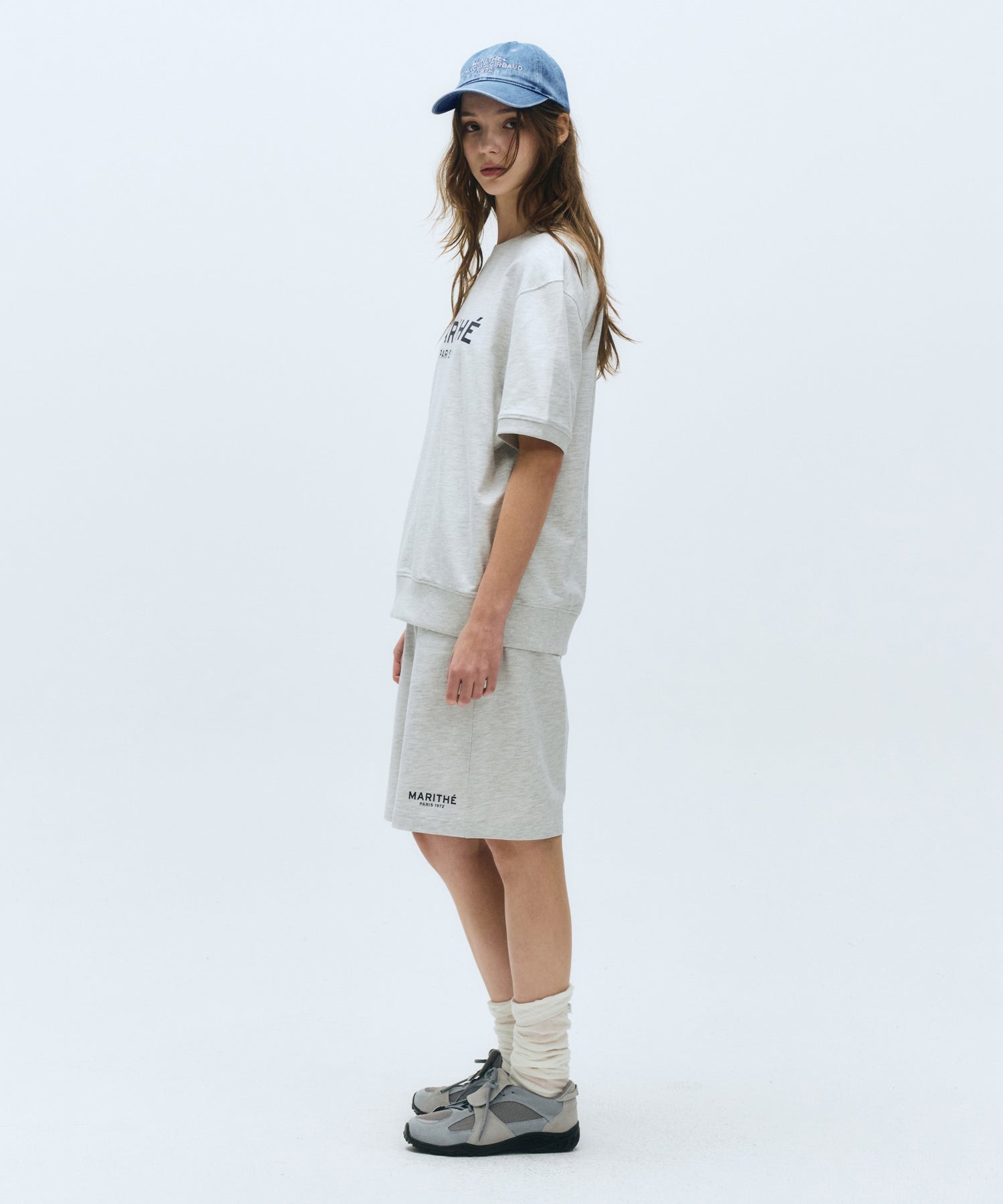 Marithe & Francois Girbaud - Regular Logo Half Set-up (Light Heather Gray) product image 2 | TRAB K-Fashion Australia