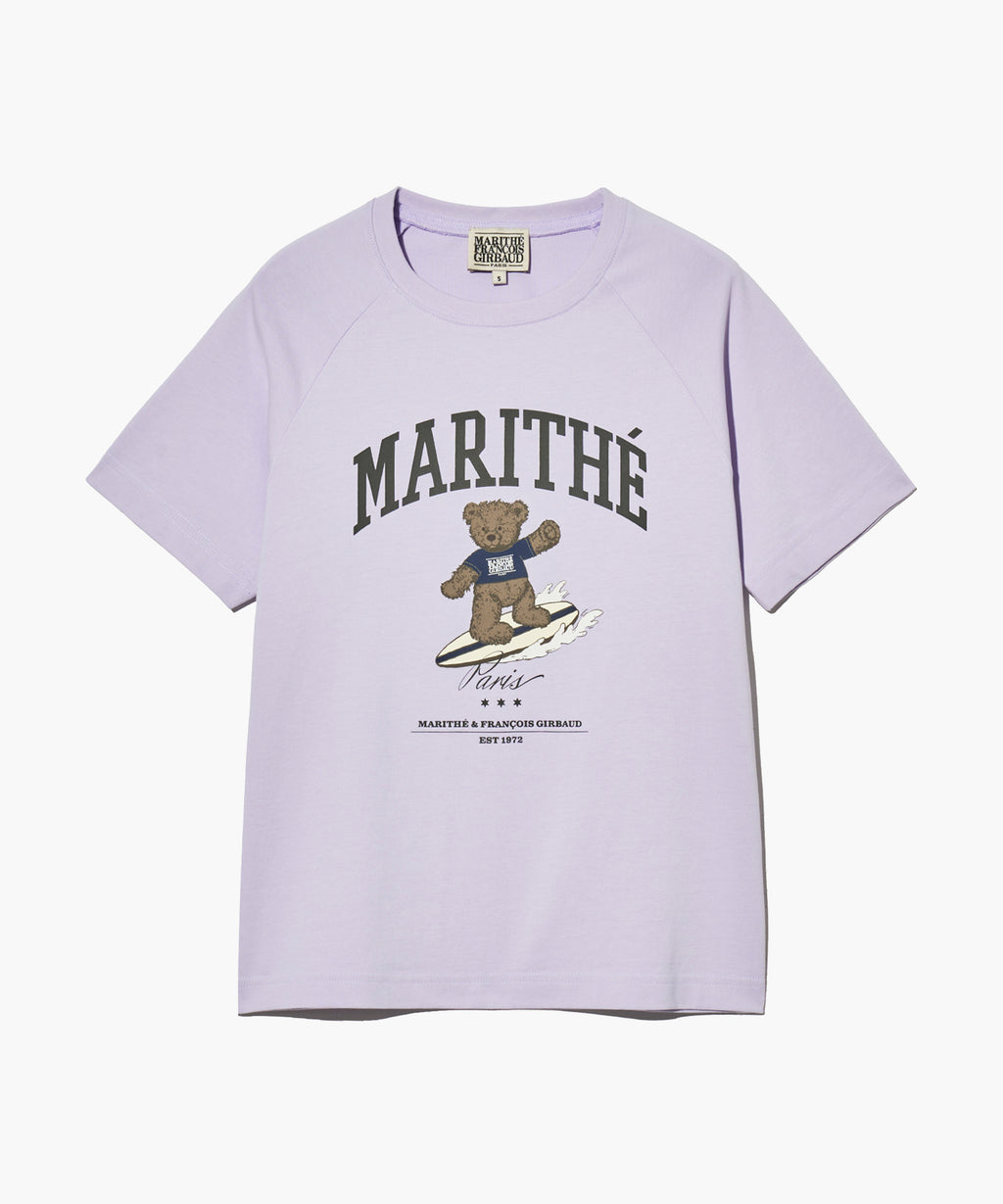Marithe & Francois Girbaud - Doodle Bear Raglan Tee (Light Purple) product image 7 | TRAB K-Fashion Australia