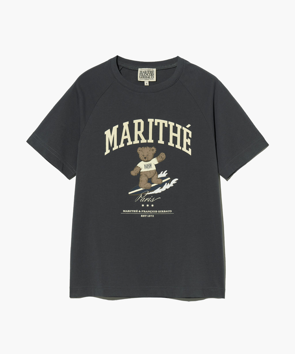 Marithe & Francois Girbaud - Doodle Bear Raglan Tee (Charcoal) product image 7 | TRAB K-Fashion Australia