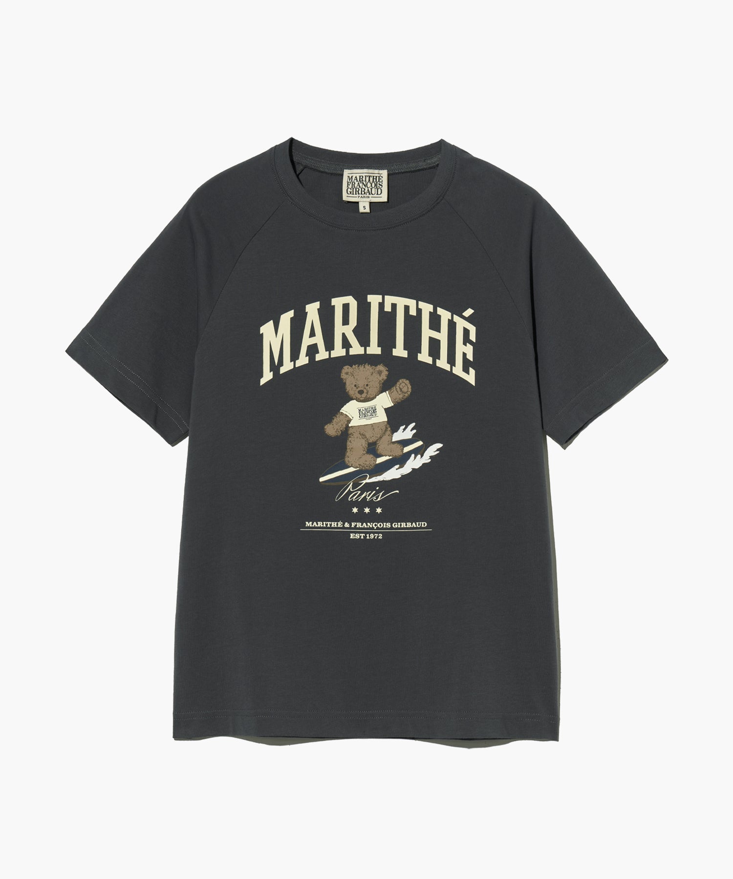 Marithe & Francois Girbaud - Doodle Bear Raglan Tee (Charcoal) product image 7 | TRAB K-Fashion Australia