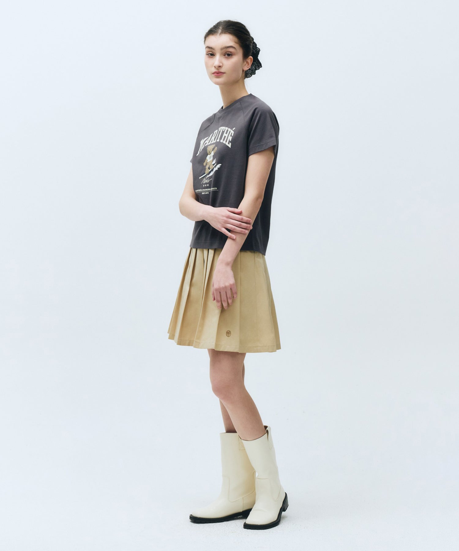 Marithe & Francois Girbaud - Doodle Bear Raglan Tee (Charcoal) product image 5 | TRAB K-Fashion Australia
