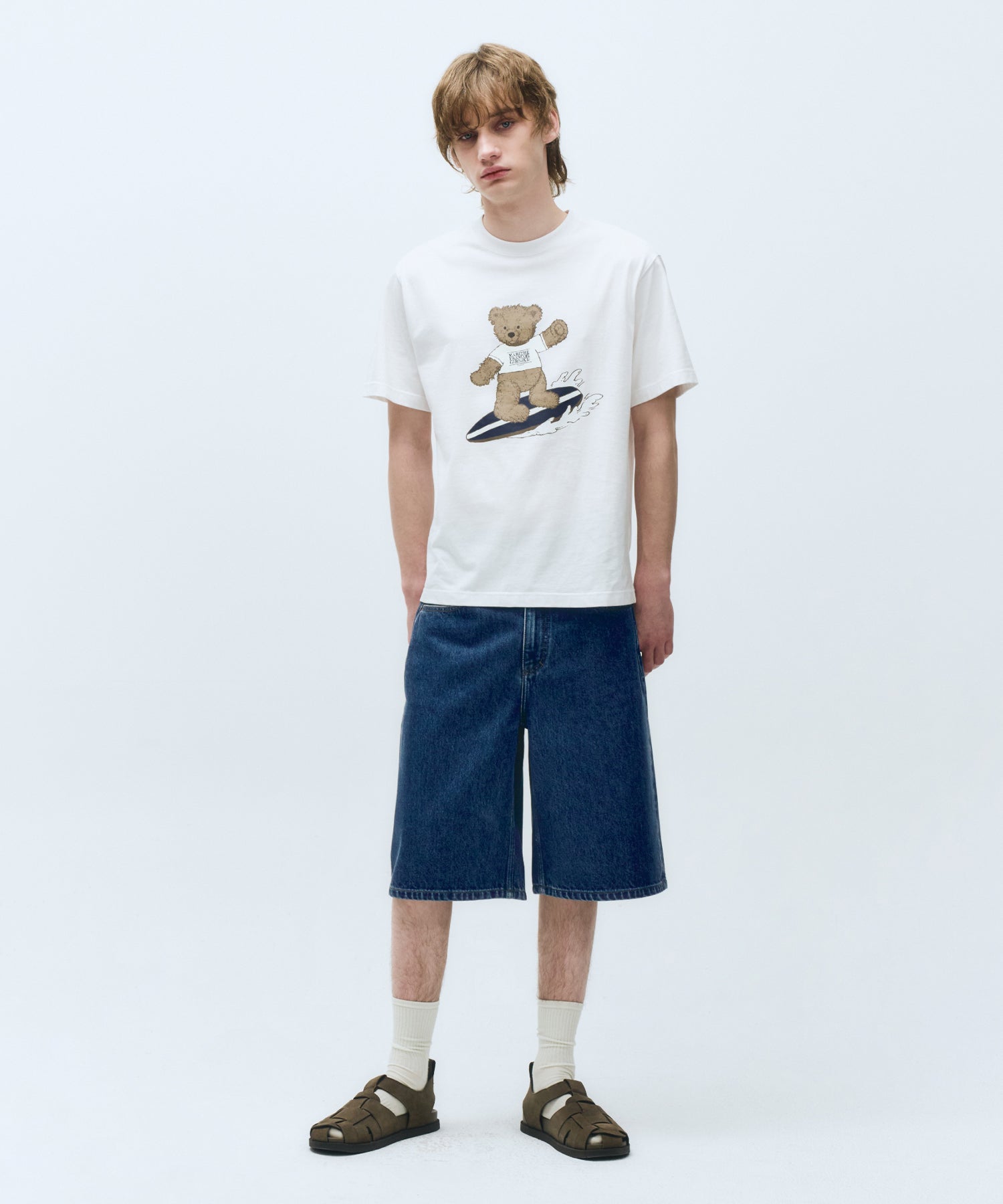 Marithe & Francois Girbaud - Surfing Doodle Bear Tee (White) product image 4 | TRAB K-Fashion Australia