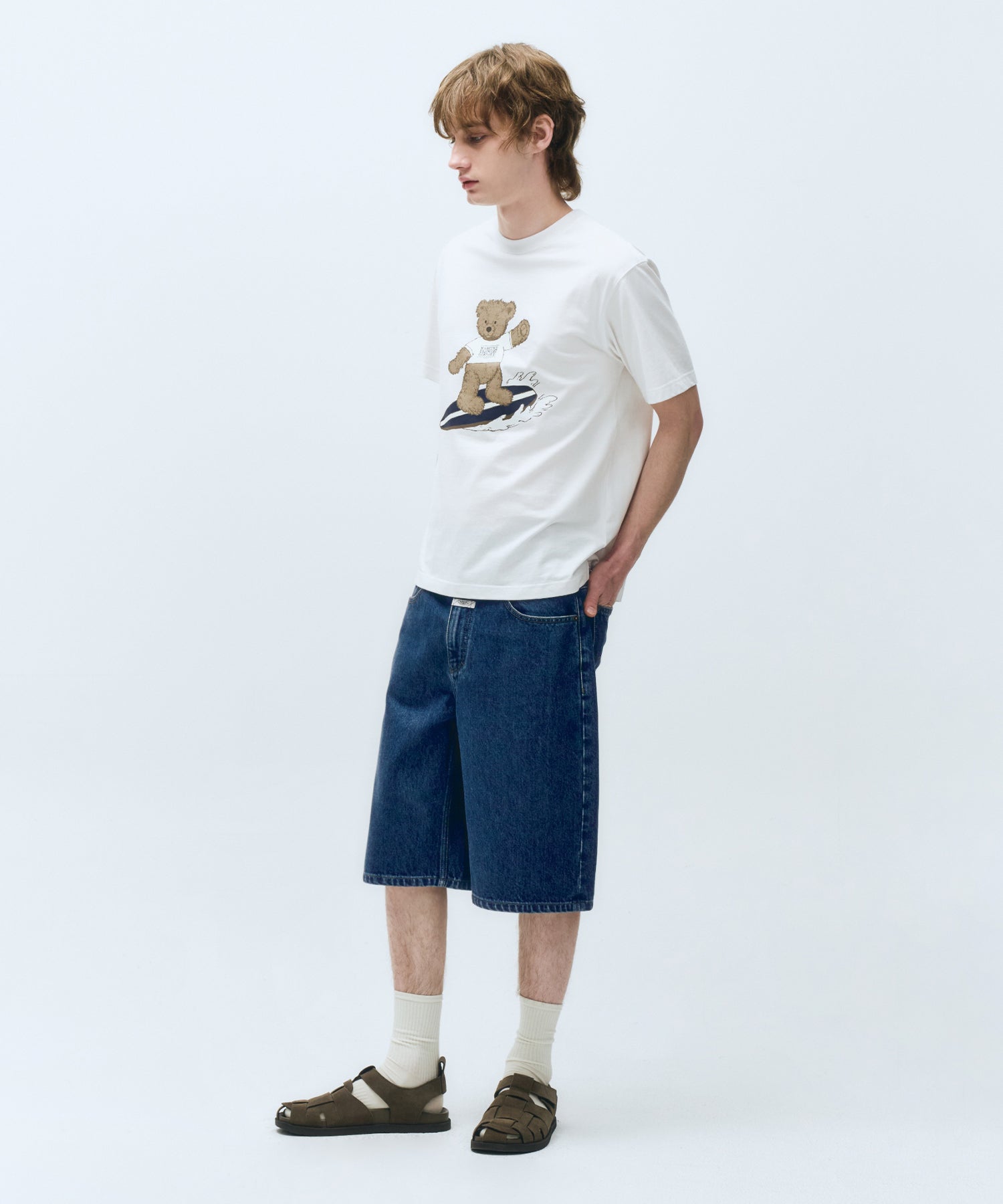 Marithe & Francois Girbaud - Surfing Doodle Bear Tee (White) product image 5 | TRAB K-Fashion Australia