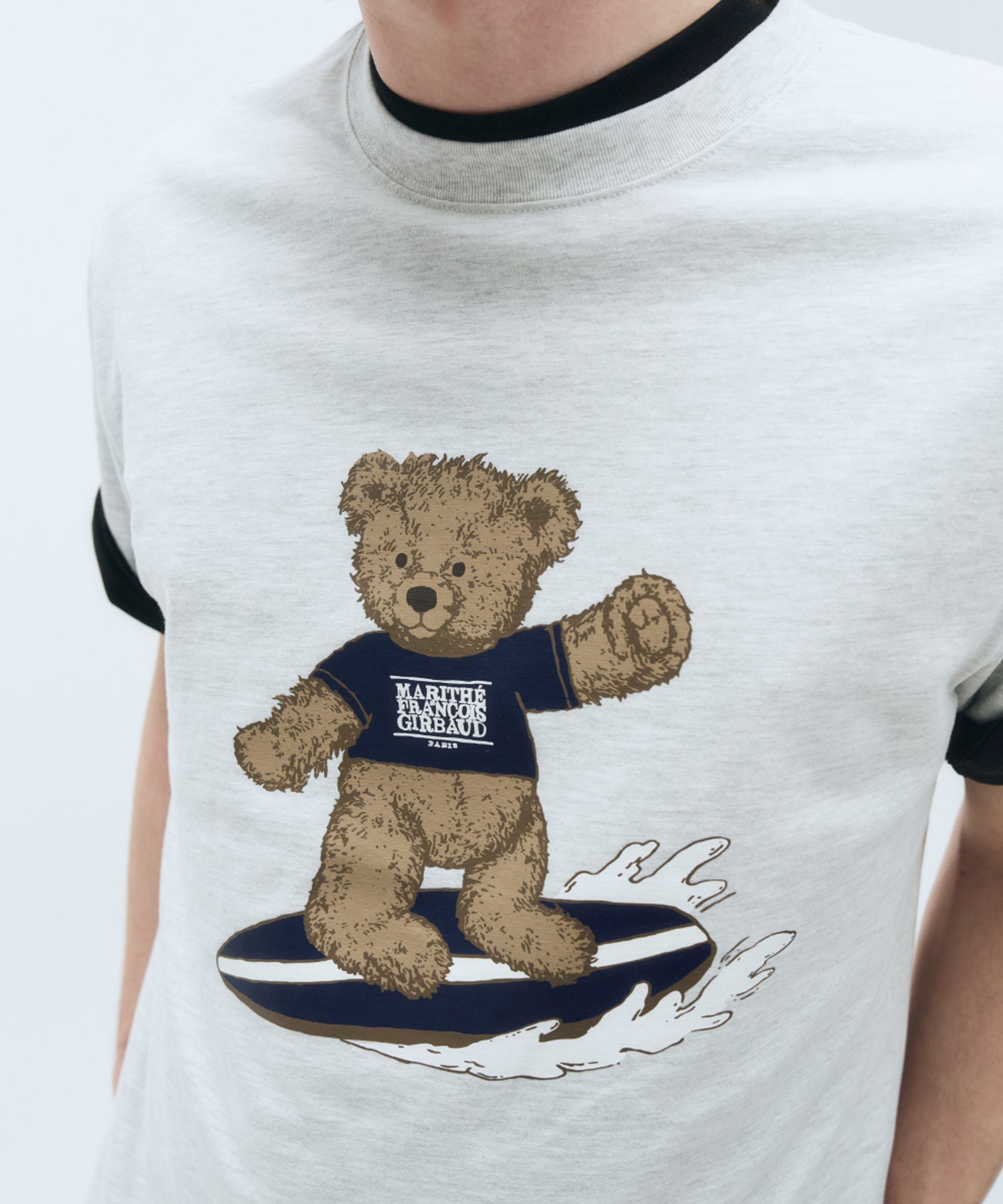 Marithe & Francois Girbaud - Surfing Doodle Bear Tee (Light Heather Gray) product image 5 | TRAB K-Fashion Australia