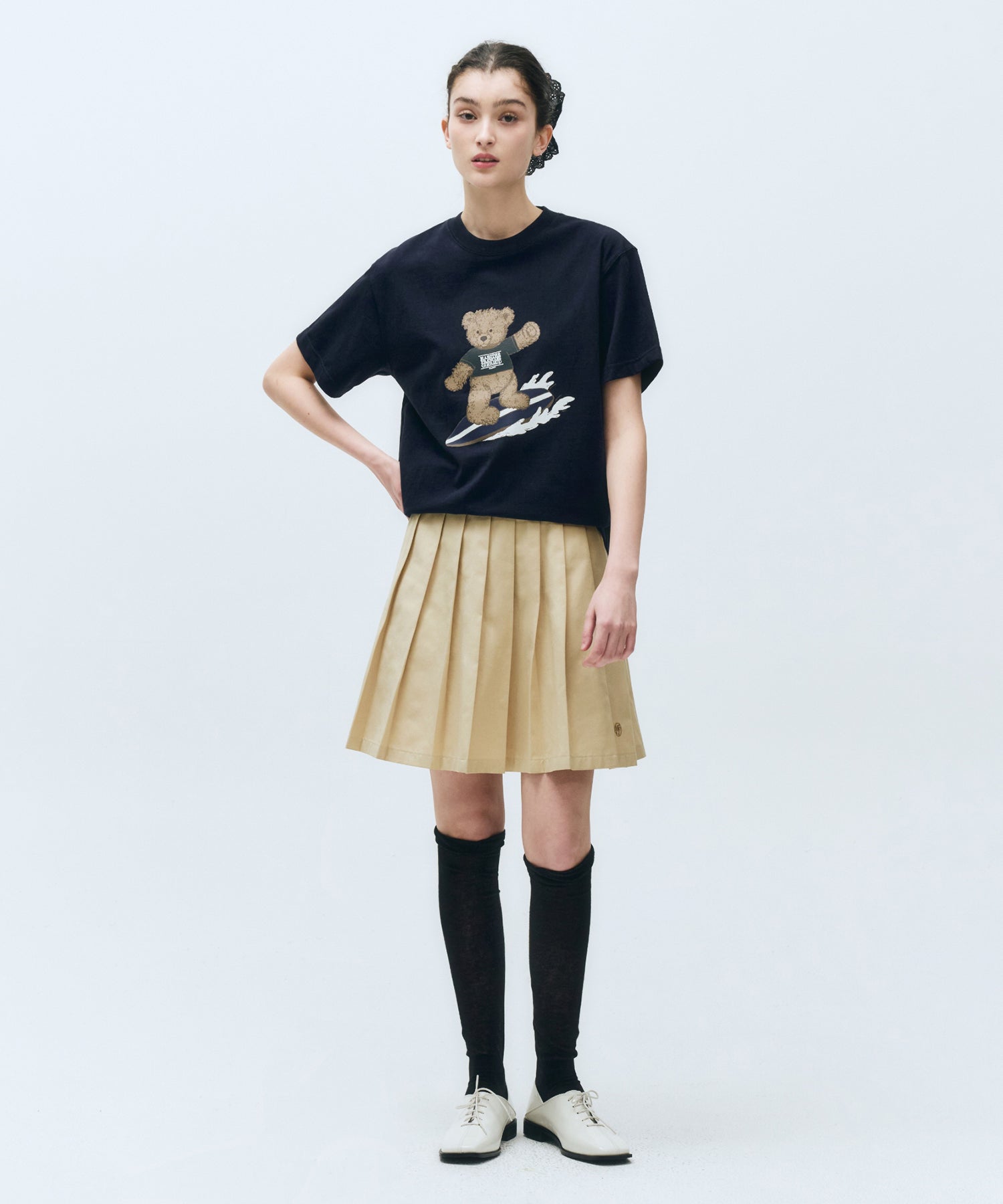 Marithe & Francois Girbaud - Surfing Doodle Bear Tee (Navy) product image 3 | TRAB K-Fashion Australia