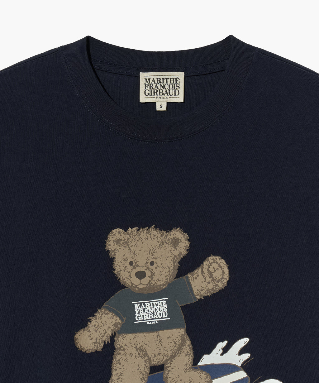 Marithe & Francois Girbaud - Surfing Doodle Bear Tee (Navy) product image 8 | TRAB K-Fashion Australia