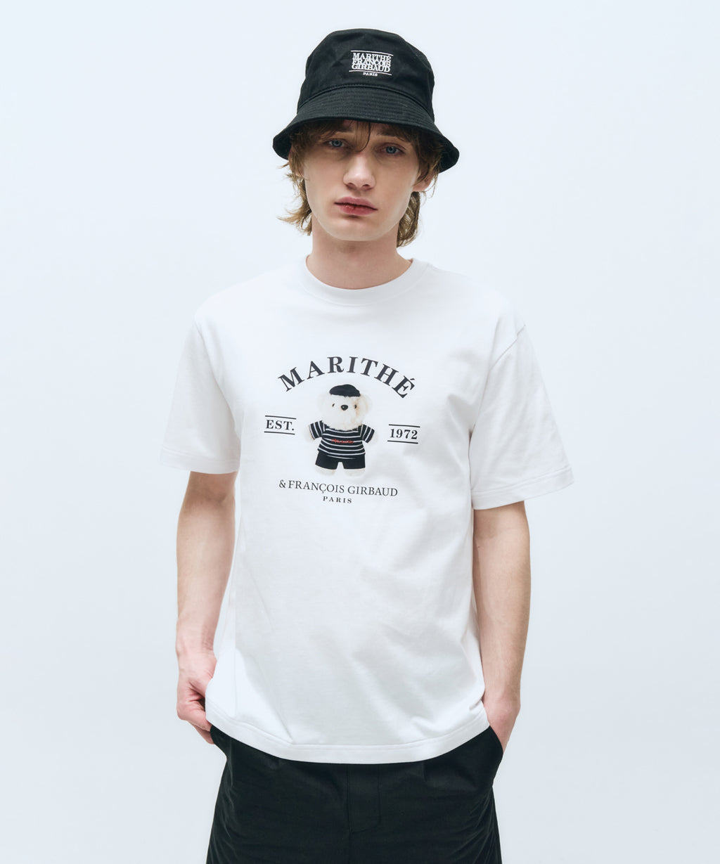 Marithe & Francois Girbaud - Doodle Bear Image Graphic Tee (White) product image 1 | TRAB K-Fashion Australia