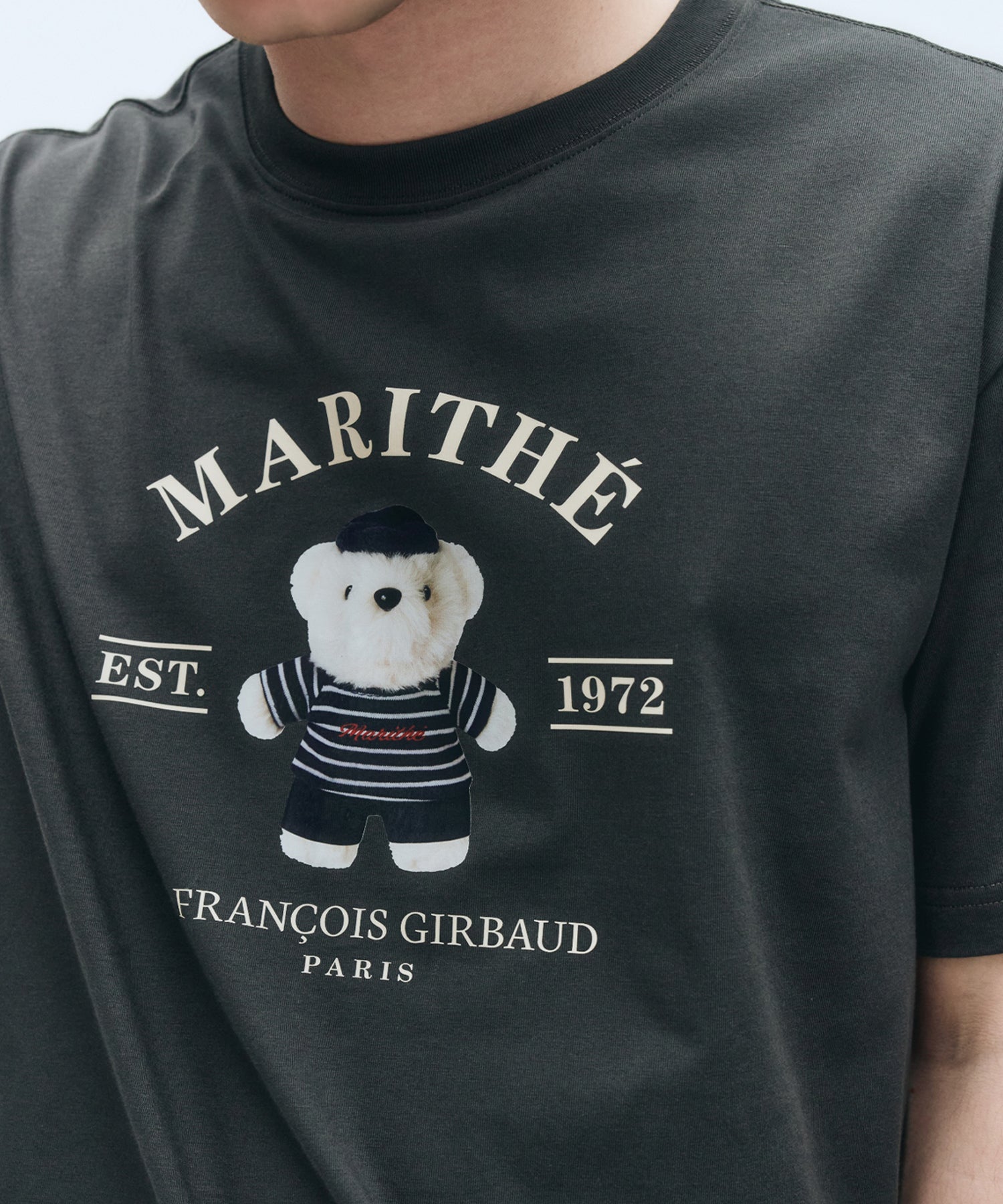 Marithe & Francois Girbaud - Doodle Bear Image Graphic Tee (Charcoal) product image 3 | TRAB K-Fashion Australia