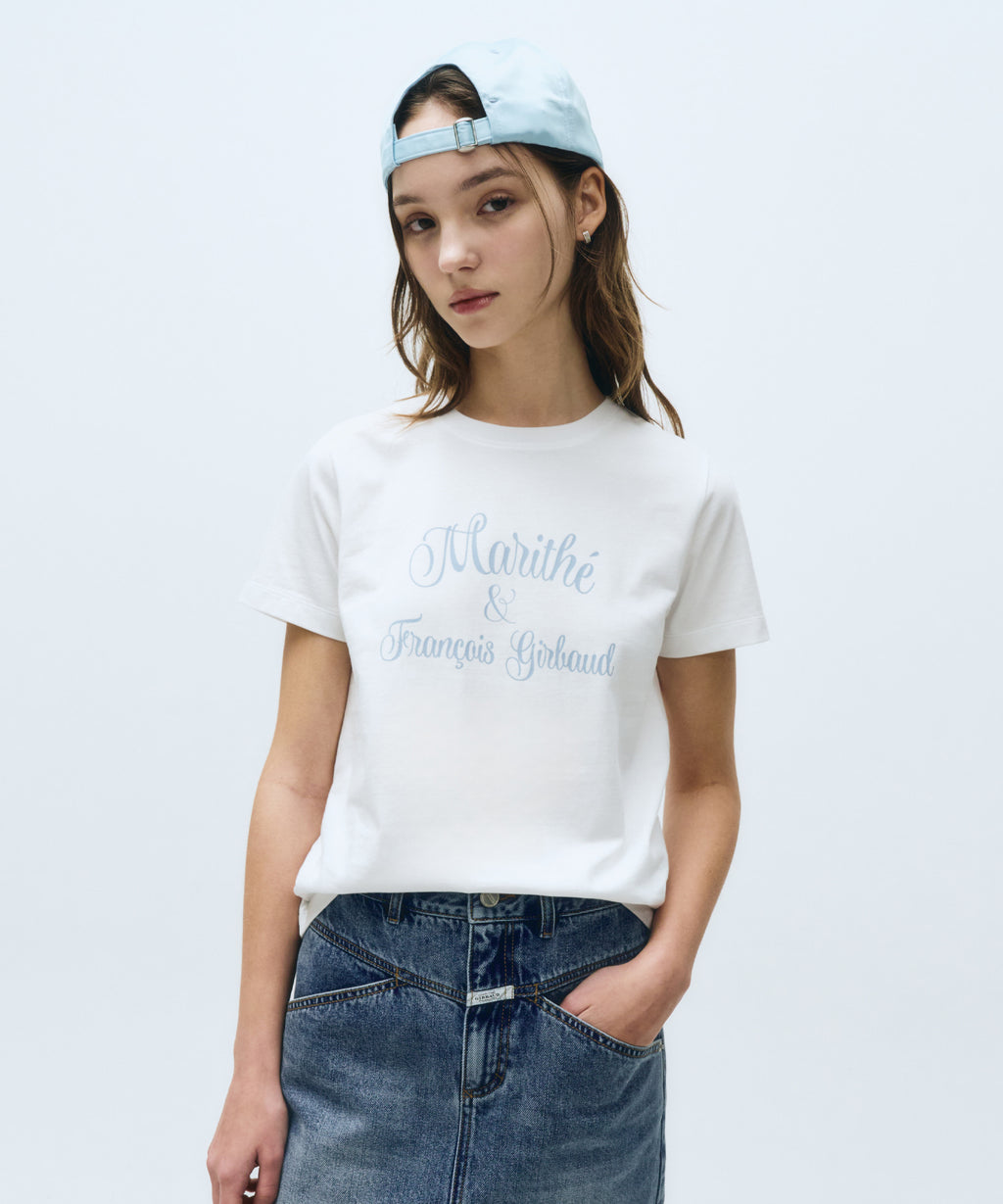 Marithe & Francois Girbaud - Cursive Logo Tee (White) product image 1 | TRAB K-Fashion Australia