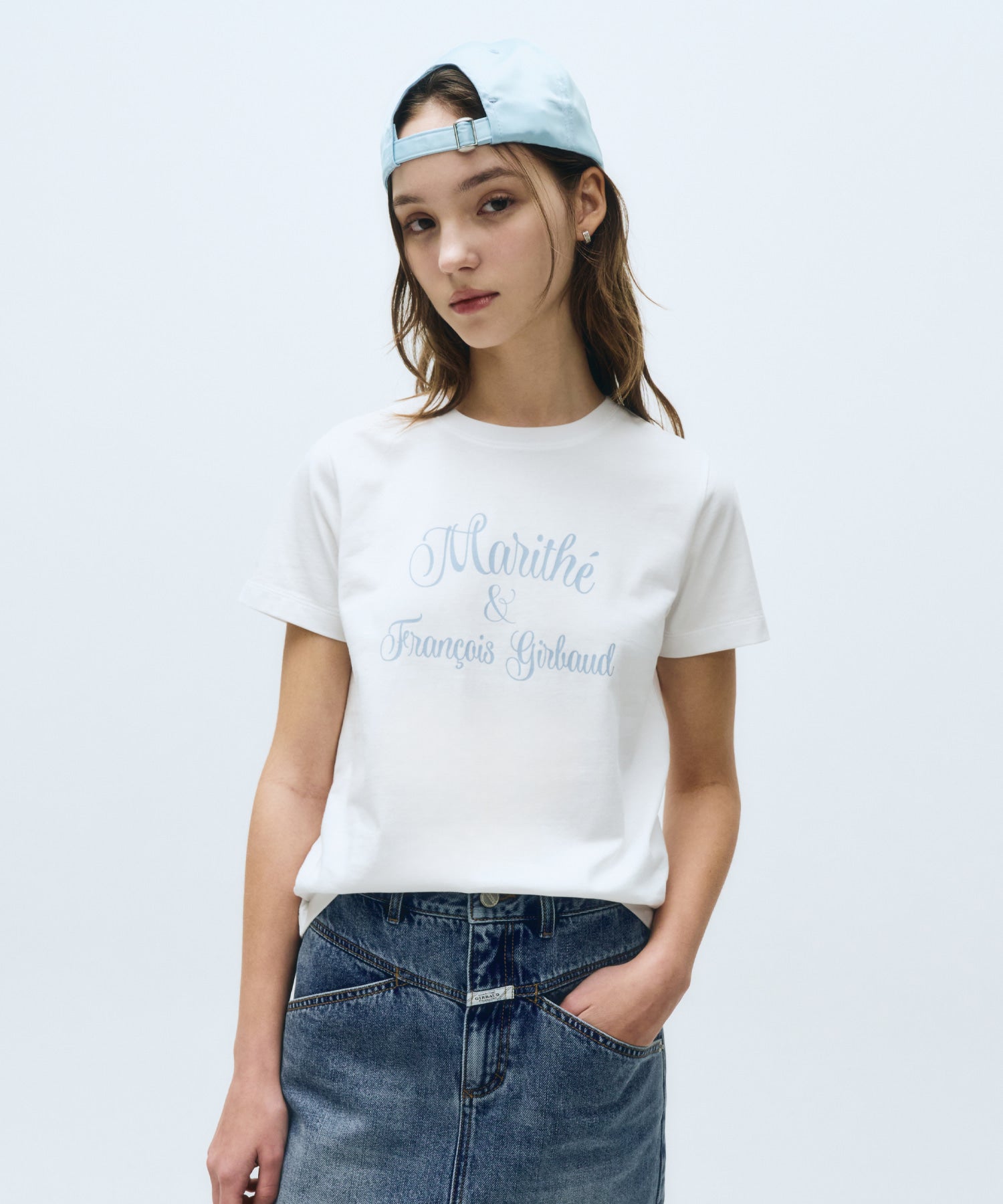 Marithe & Francois Girbaud - Cursive Logo Tee (White) product image 1 | TRAB K-Fashion Australia
