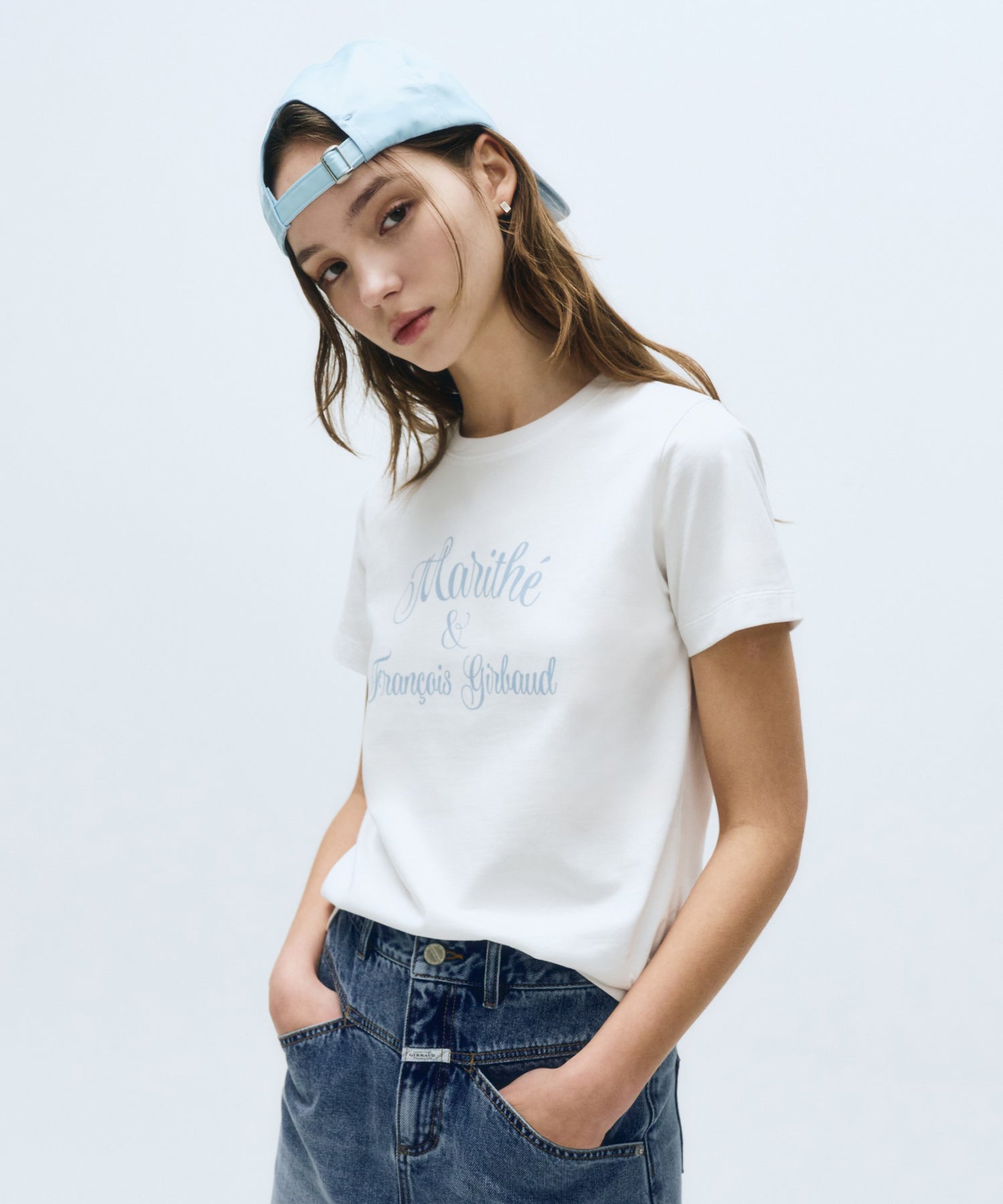 Marithe & Francois Girbaud - Cursive Logo Tee (White) product image 2 | TRAB K-Fashion Australia