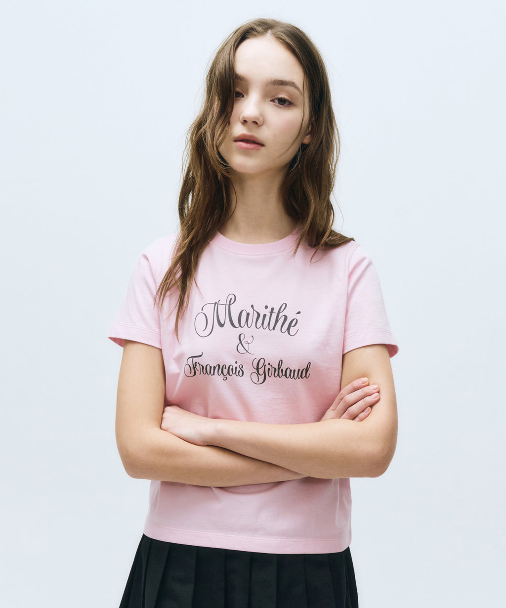 Marithe & Francois Girbaud - Cursive Logo Tee (Baby Pink) product image 2 | TRAB K-Fashion Australia