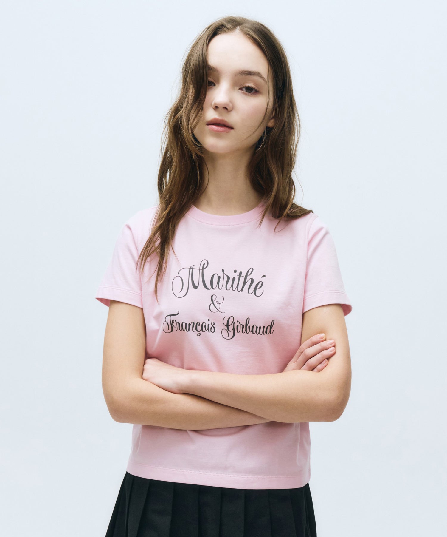 Marithe & Francois Girbaud - Cursive Logo Tee (Baby Pink) product image 2 | TRAB K-Fashion Australia