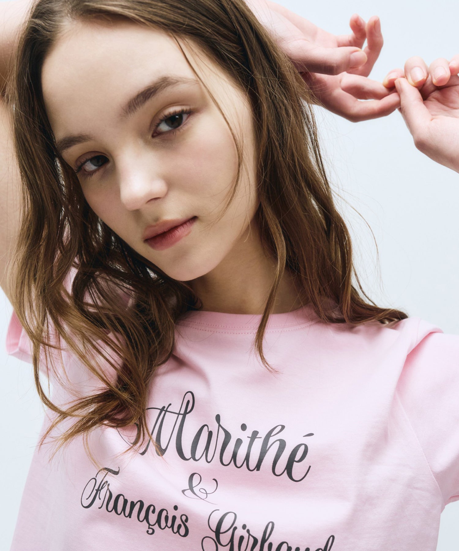 Marithe & Francois Girbaud - Cursive Logo Tee (Baby Pink) product image 3 | TRAB K-Fashion Australia