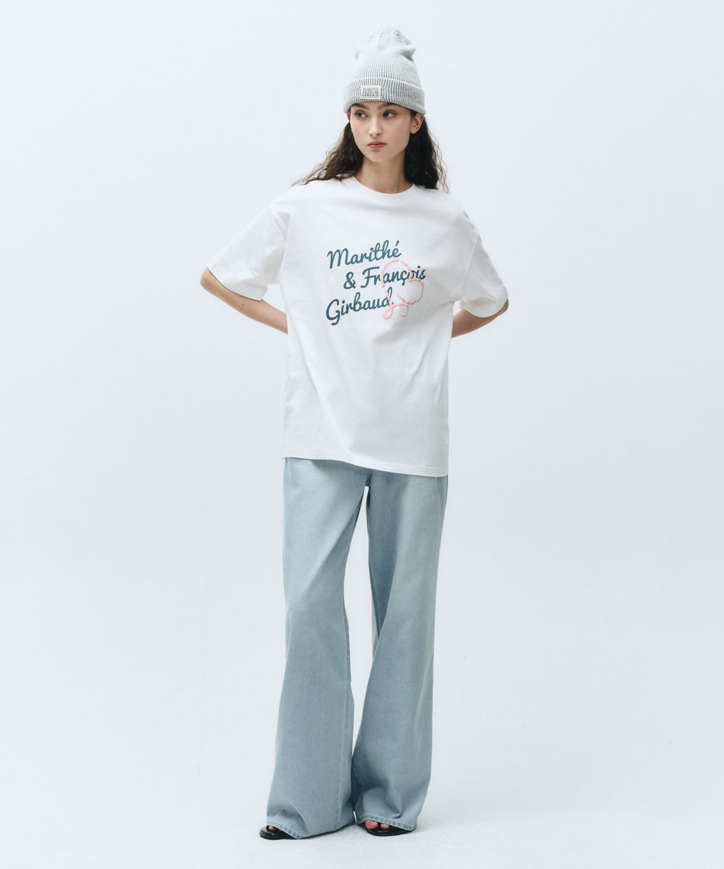 Marithe & Francois Girbaud - Over Fit Handwriting Logo Heart Tee (White) product image 5 | TRAB K-Fashion Australia