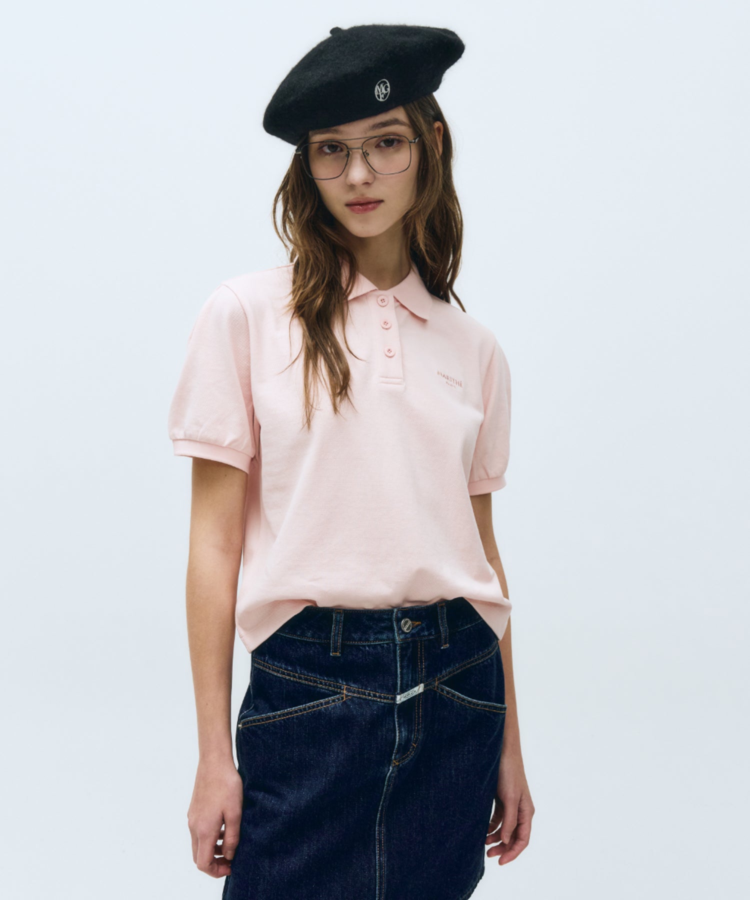 Marithe & Francois Girbaud - Pique Puff Sleeve Tee (Pink) product image 5 | TRAB K-Fashion Australia