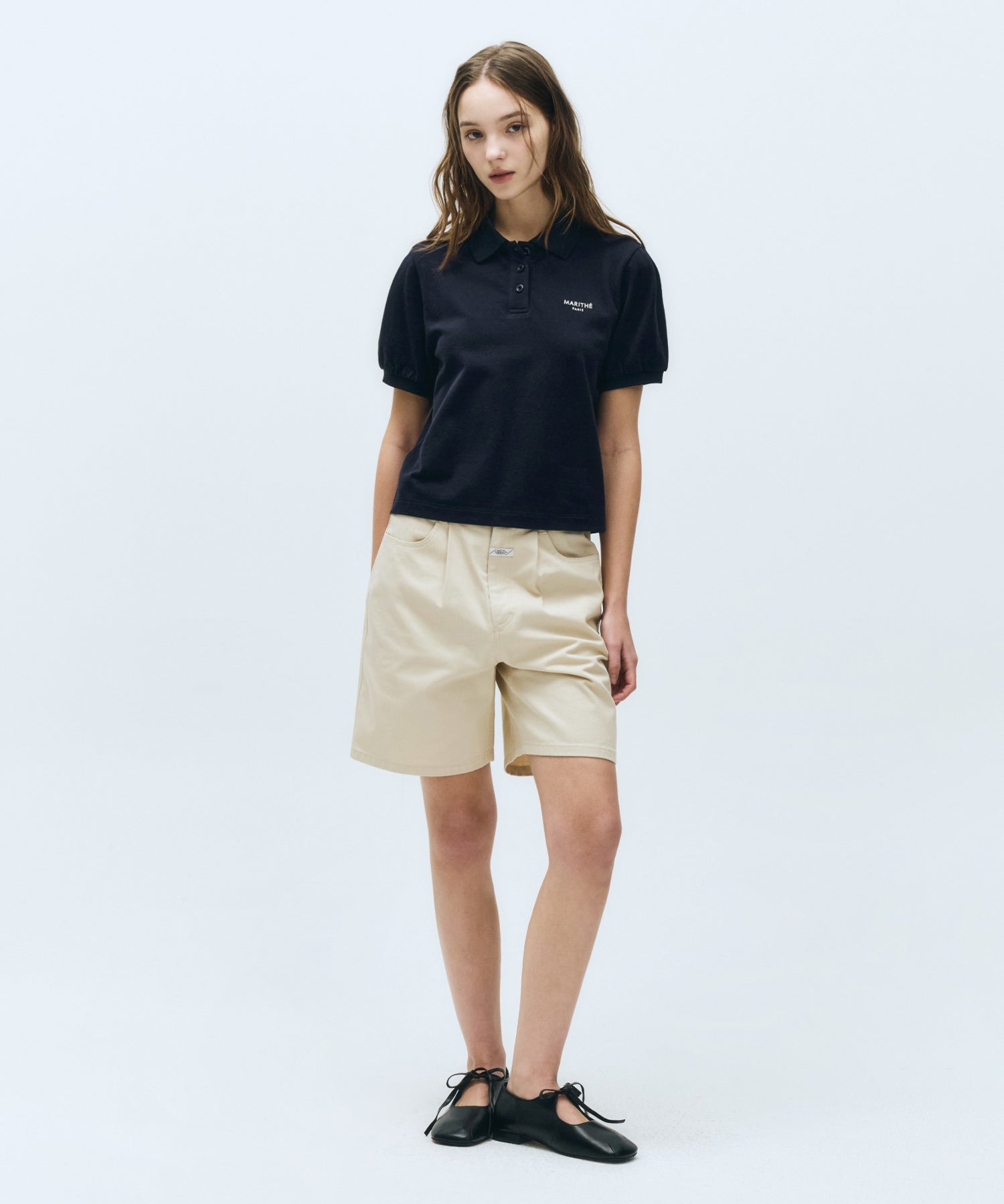 Marithe & Francois Girbaud - Pique Puff Sleeve Tee (Navy) product image 3 | TRAB K-Fashion Australia