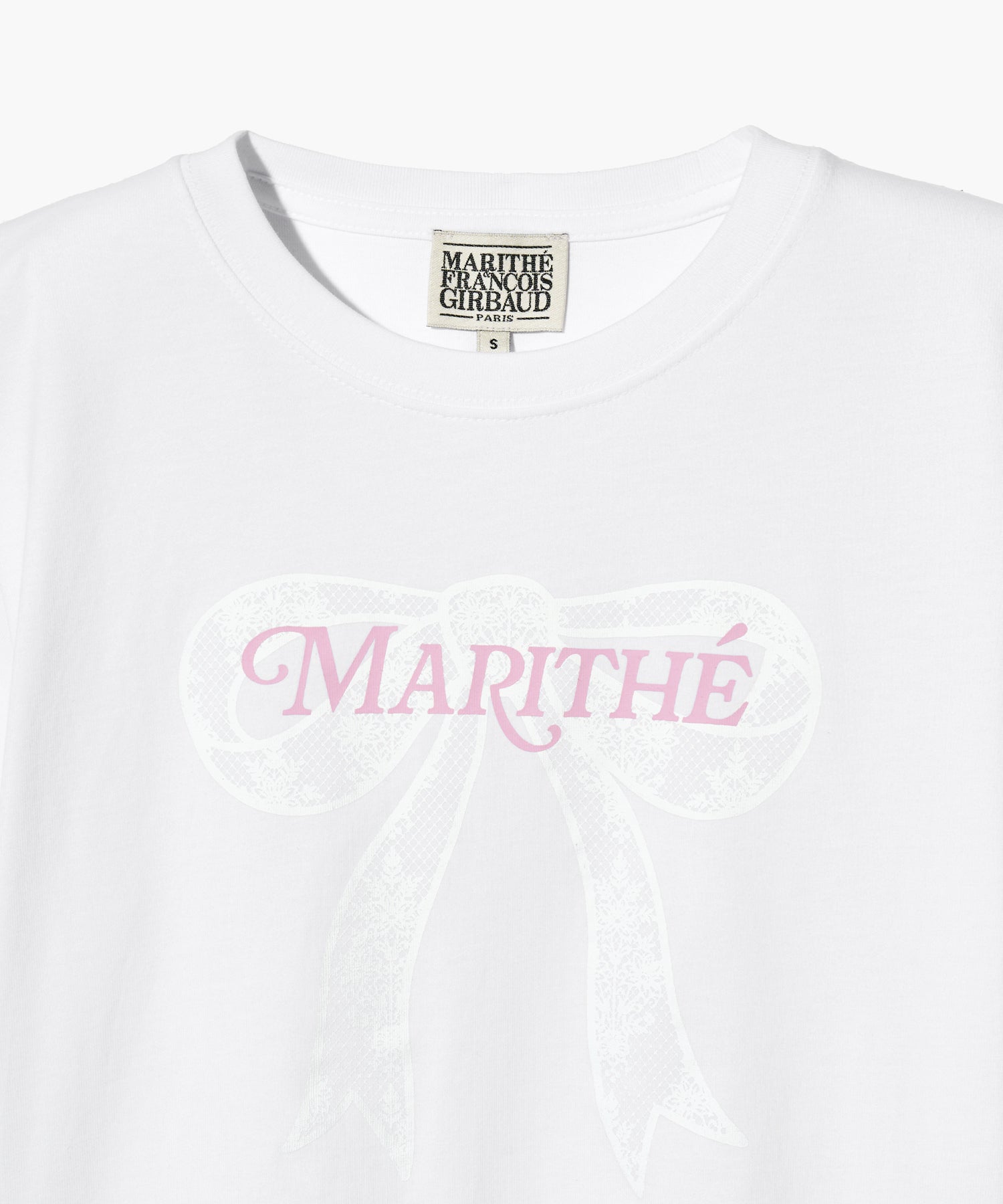 Marithe & Francois Girbaud - Ribbon Graphic Crop Tee (White) product image 3 | TRAB K-Fashion Australia
