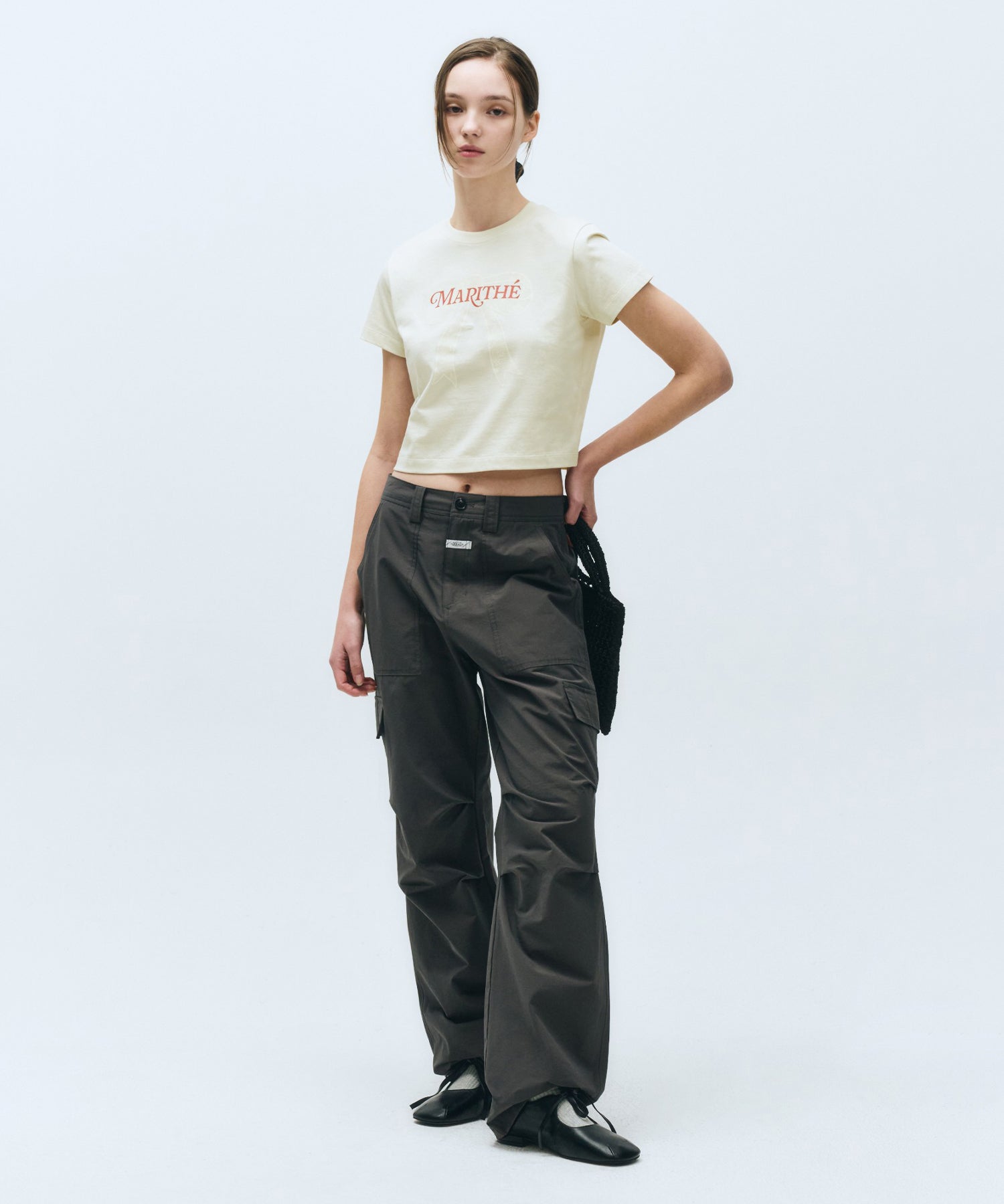Marithe & Francois Girbaud - Ribbon Graphic Crop Tee (Ivory) product image 4 | TRAB K-Fashion Australia