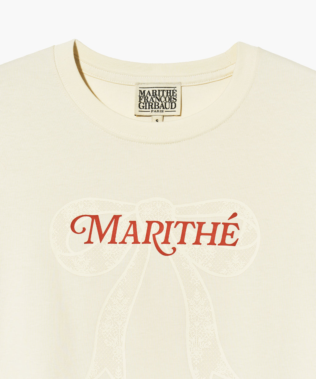 Marithe & Francois Girbaud - Ribbon Graphic Crop Tee (Ivory) product image 8 | TRAB K-Fashion Australia