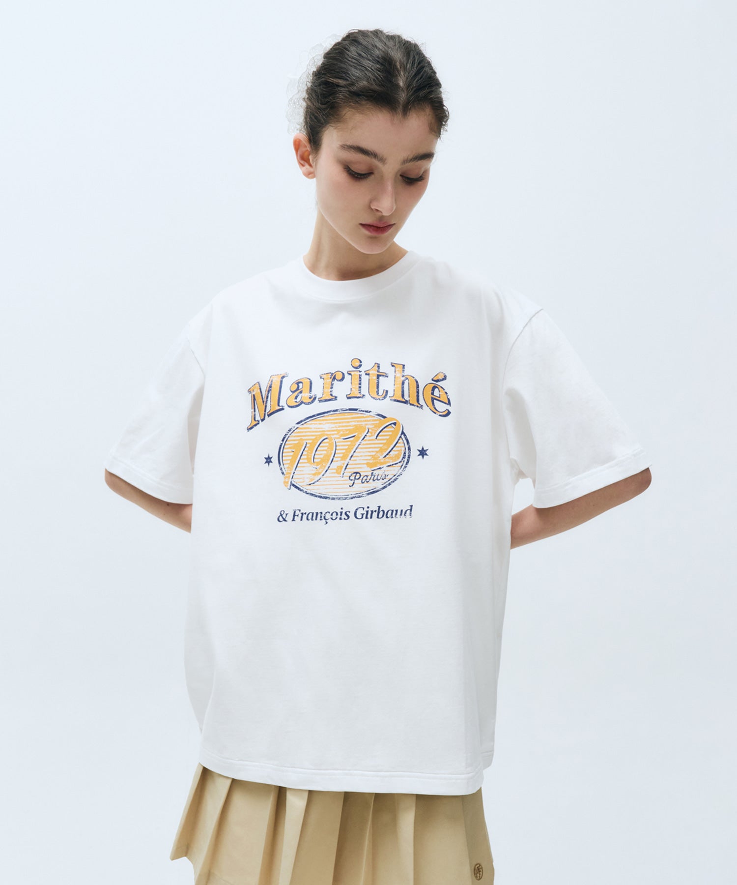 Marithe & Francois Girbaud - Oversized Ellipse Graphic Tee (White) product image 1 | TRAB K-Fashion Australia