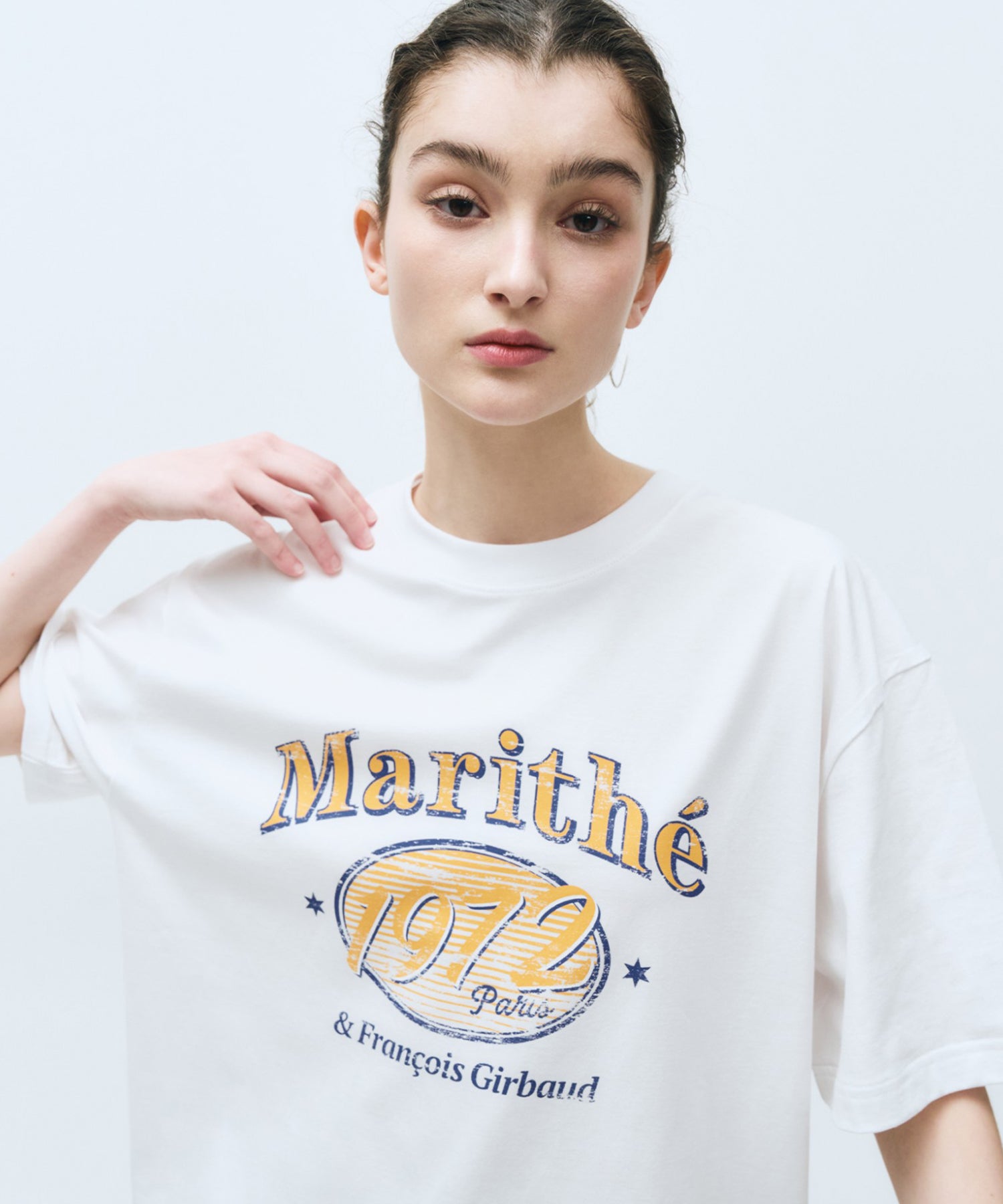 Marithe & Francois Girbaud - Oversized Ellipse Graphic Tee (White) product image 3 | TRAB K-Fashion Australia