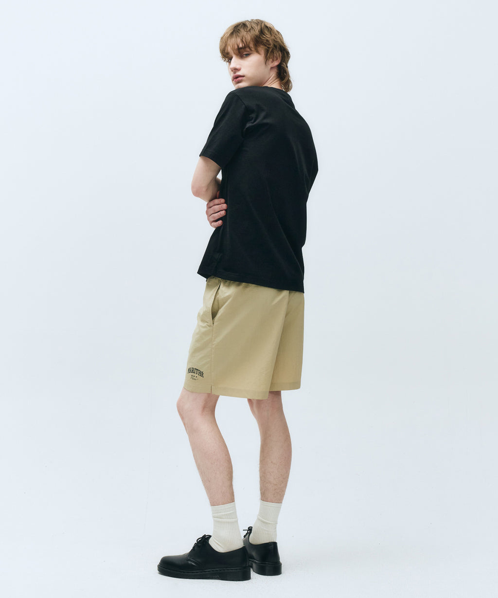 Marithe & Francois Girbaud - Varsity Graphic Tee+nylon Shorts Set-up (Black) product image 3 | TRAB K-Fashion Australia