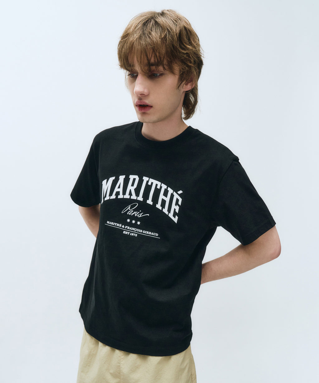 Marithe & Francois Girbaud - Varsity Graphic Tee+nylon Shorts Set-up (Black) product image 4 | TRAB K-Fashion Australia
