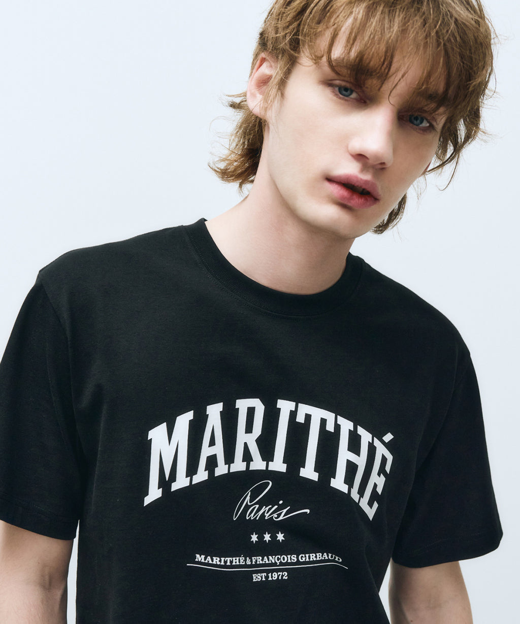 Marithe & Francois Girbaud - Varsity Graphic Tee+nylon Shorts Set-up (Black) product image 5 | TRAB K-Fashion Australia