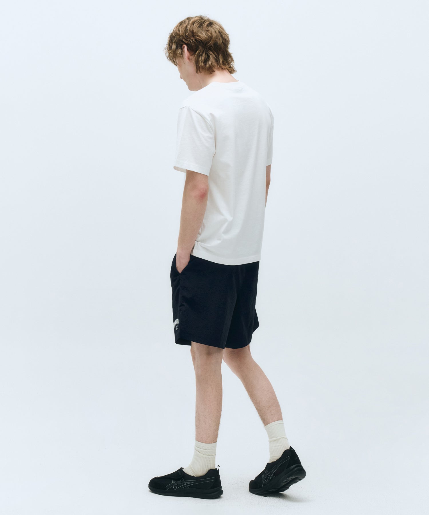 Marithe & Francois Girbaud - Varsity Graphic Tee+nylon Shorts Set-up (White) product image 3 | TRAB K-Fashion Australia