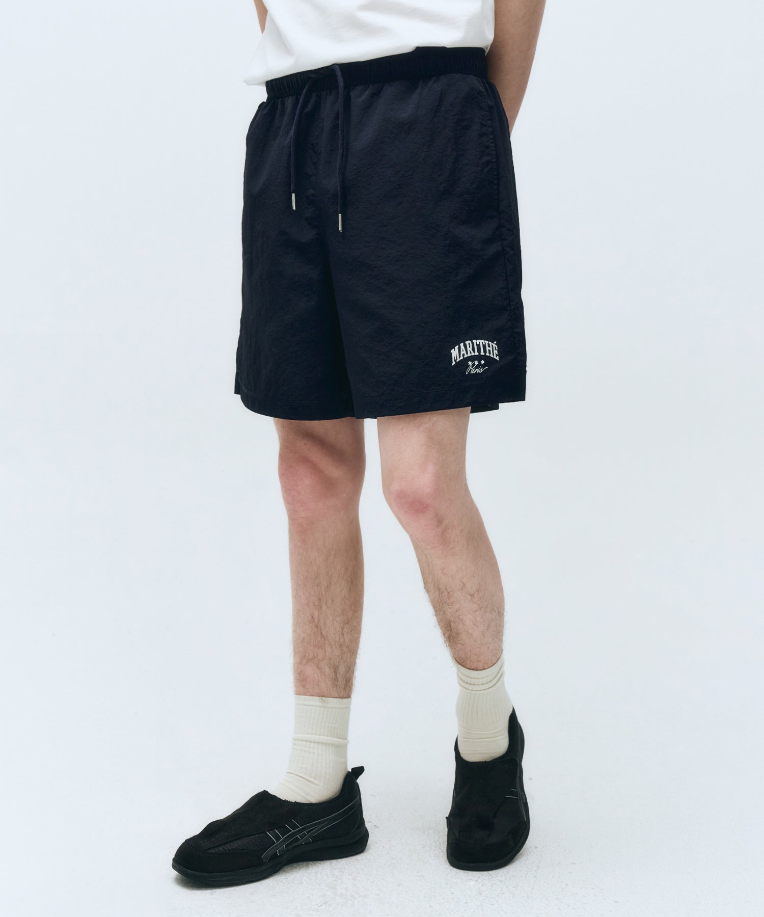 Marithe & Francois Girbaud - Varsity Graphic Tee+nylon Shorts Set-up (White) product image 5 | TRAB K-Fashion Australia