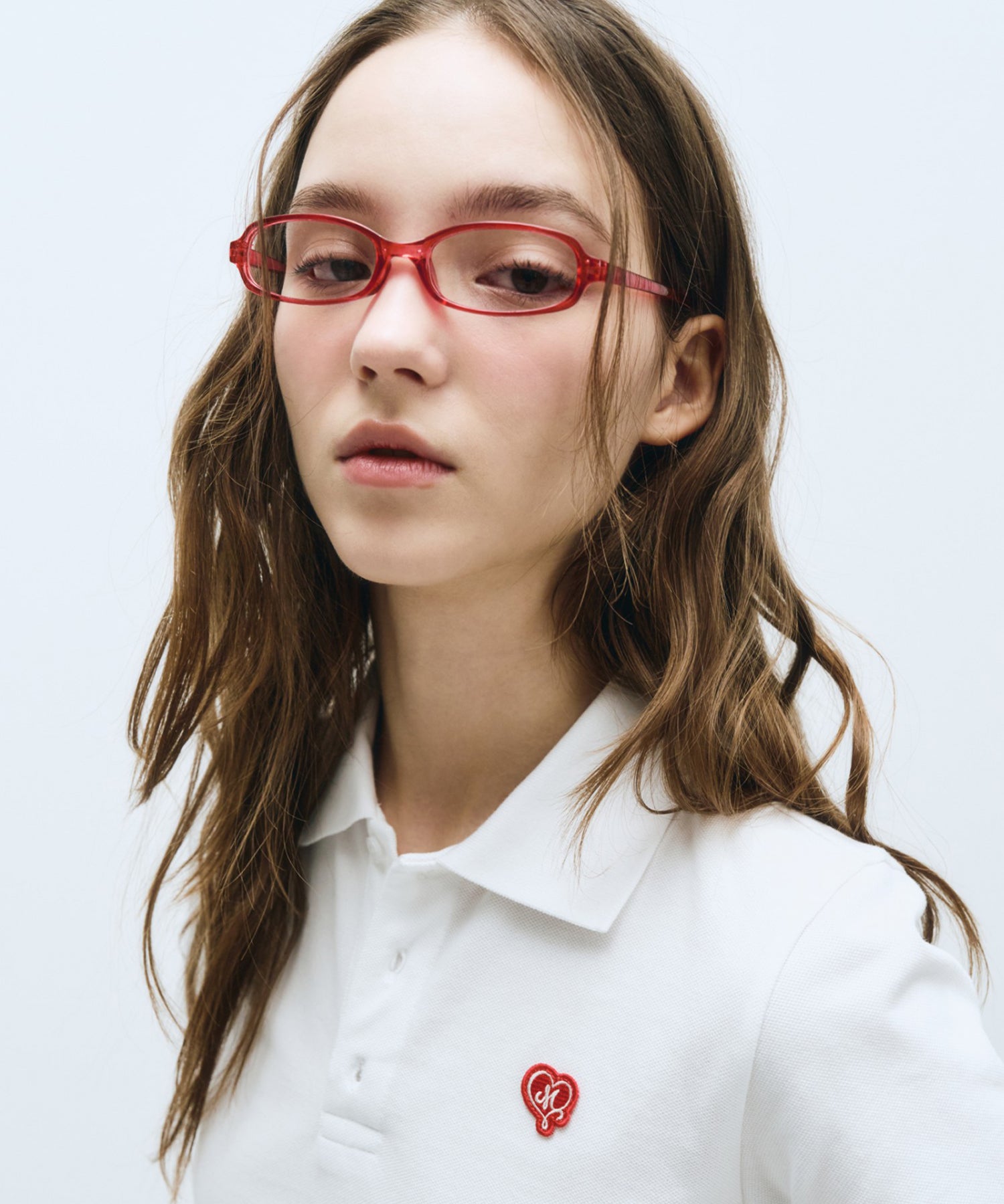 Marithe & Francois Girbaud - Heart Wappen Collar Pk Tee (White) product image 2 | TRAB K-Fashion Australia