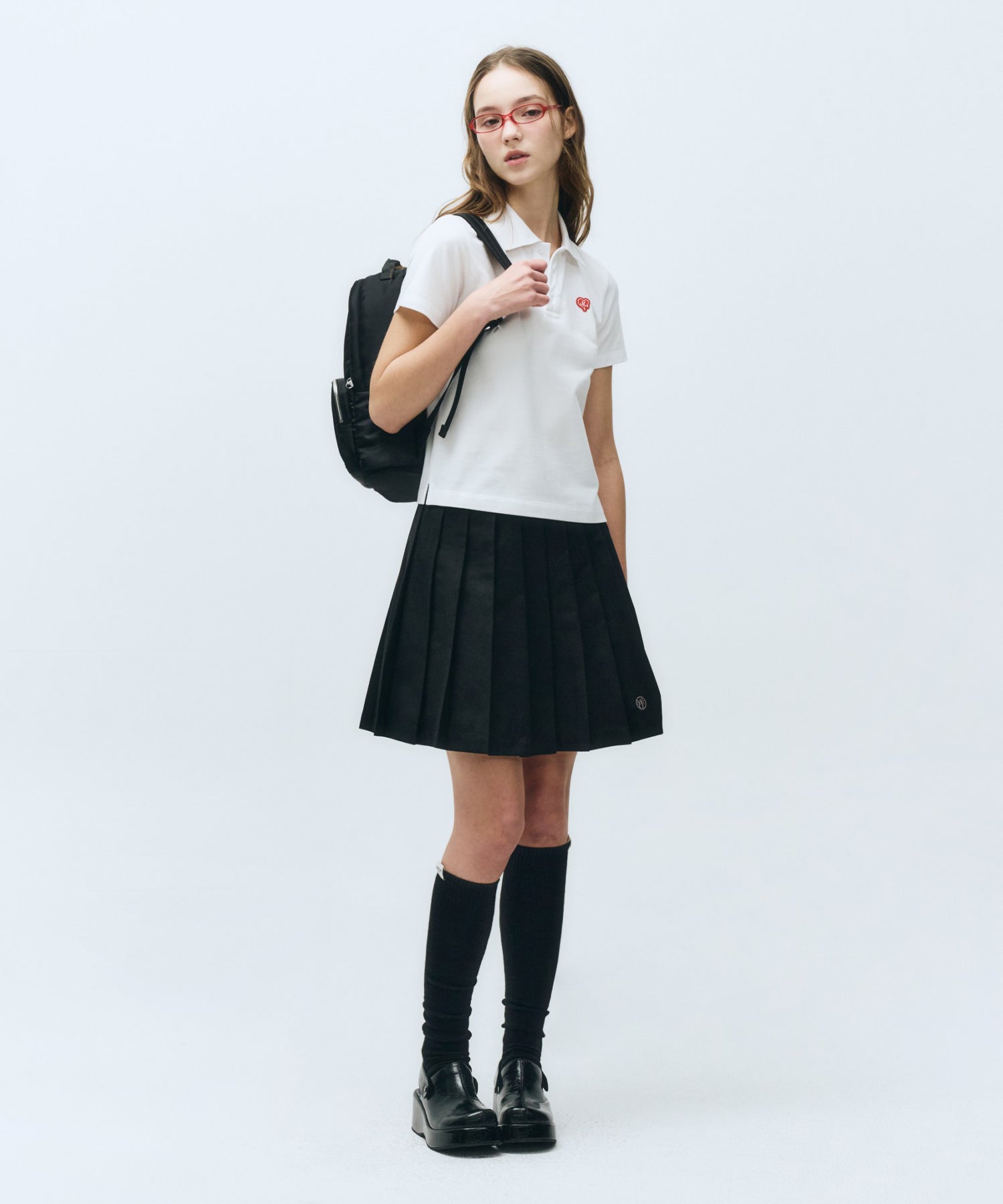 Marithe & Francois Girbaud - Heart Wappen Collar Pk Tee (White) product image 3 | TRAB K-Fashion Australia