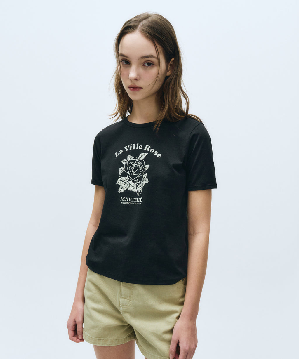 Marithe & Francois Girbaud - La Ville Rose Tee (Black) product image 1 | TRAB K-Fashion Australia