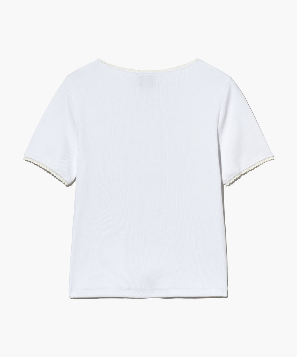 Marithe & Francois Girbaud - Lace Detail Tee (White) product image 8 | TRAB K-Fashion Australia