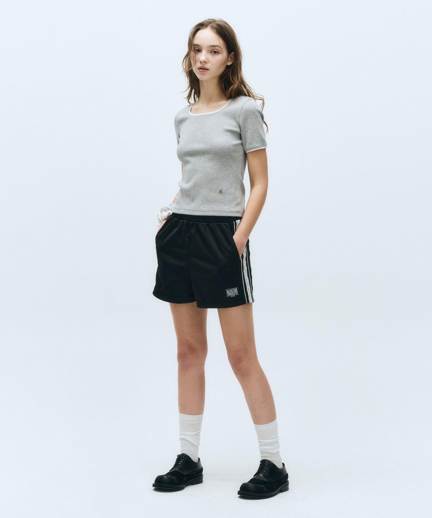 Marithe & Francois Girbaud - Lace Detail Tee (Heather Gray) product image 6 | TRAB K-Fashion Australia