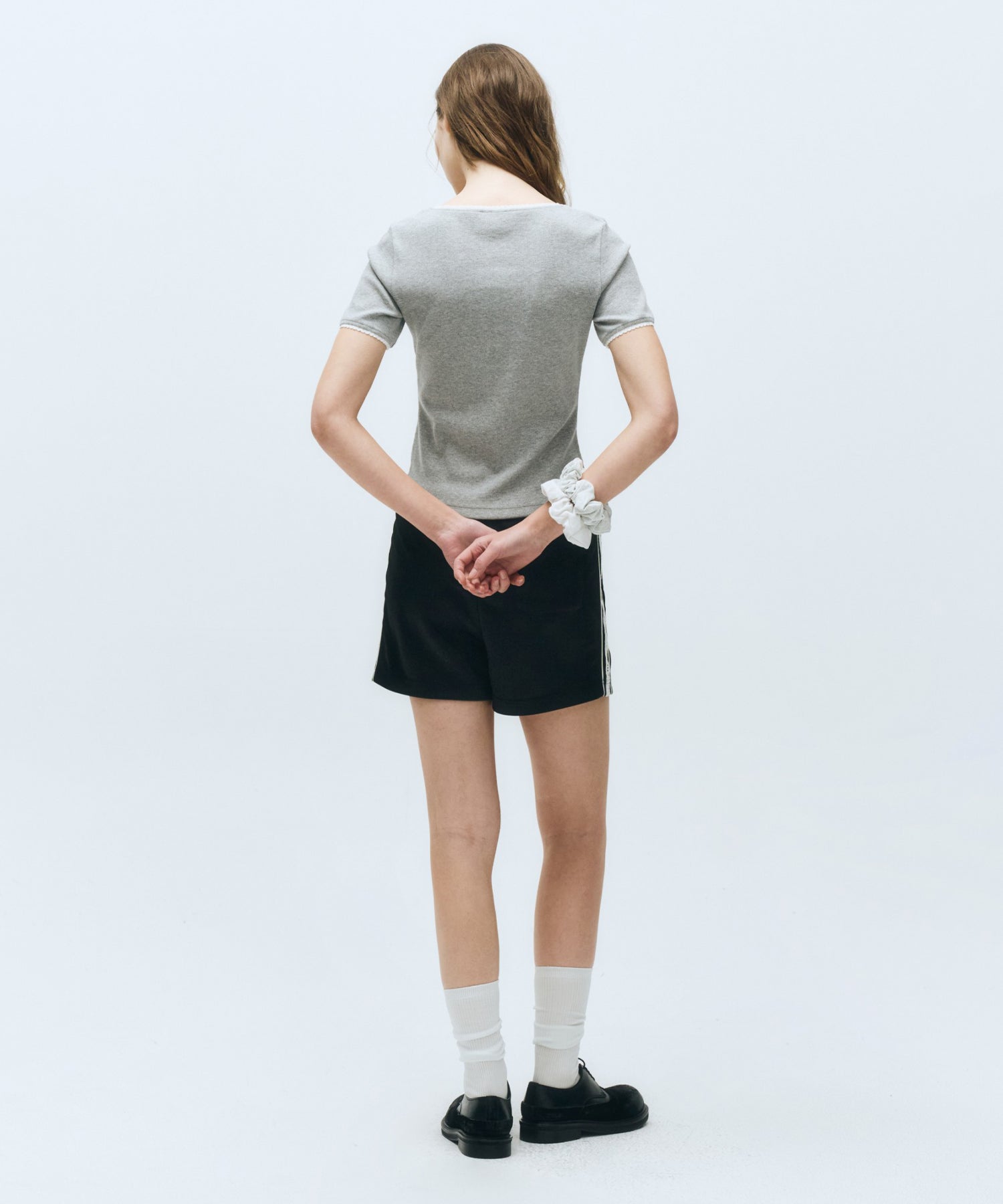 Marithe & Francois Girbaud - Lace Detail Tee (Heather Gray) product image 7 | TRAB K-Fashion Australia