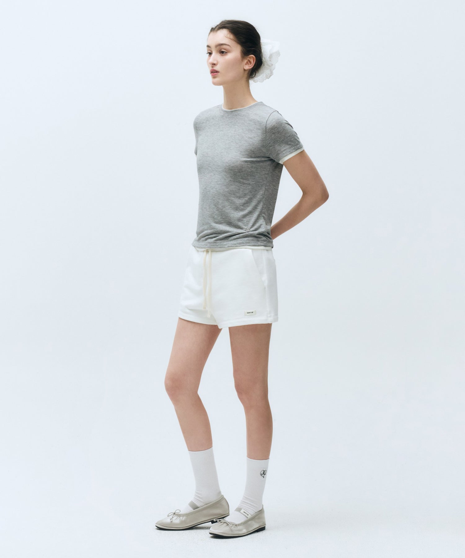 Marithe & Francois Girbaud - Layered Half Sleeve Tee (Melange Gray) product image 6 | TRAB K-Fashion Australia