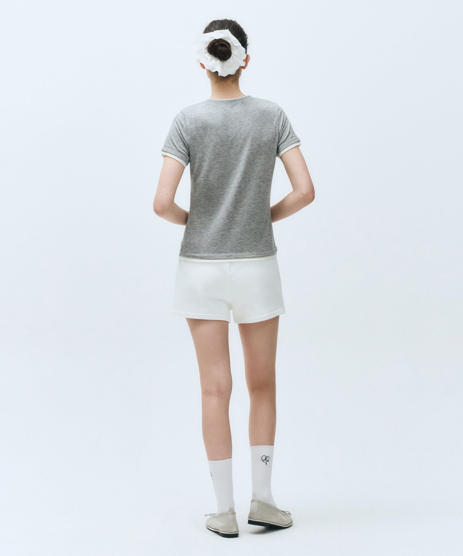 Marithe & Francois Girbaud - Layered Half Sleeve Tee (Melange Gray) product image 7 | TRAB K-Fashion Australia