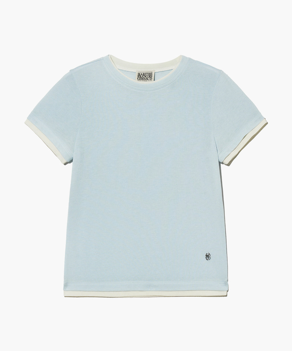 Marithe & Francois Girbaud - Layered Half Sleeve Tee (Ice Blue) product image 9 | TRAB K-Fashion Australia