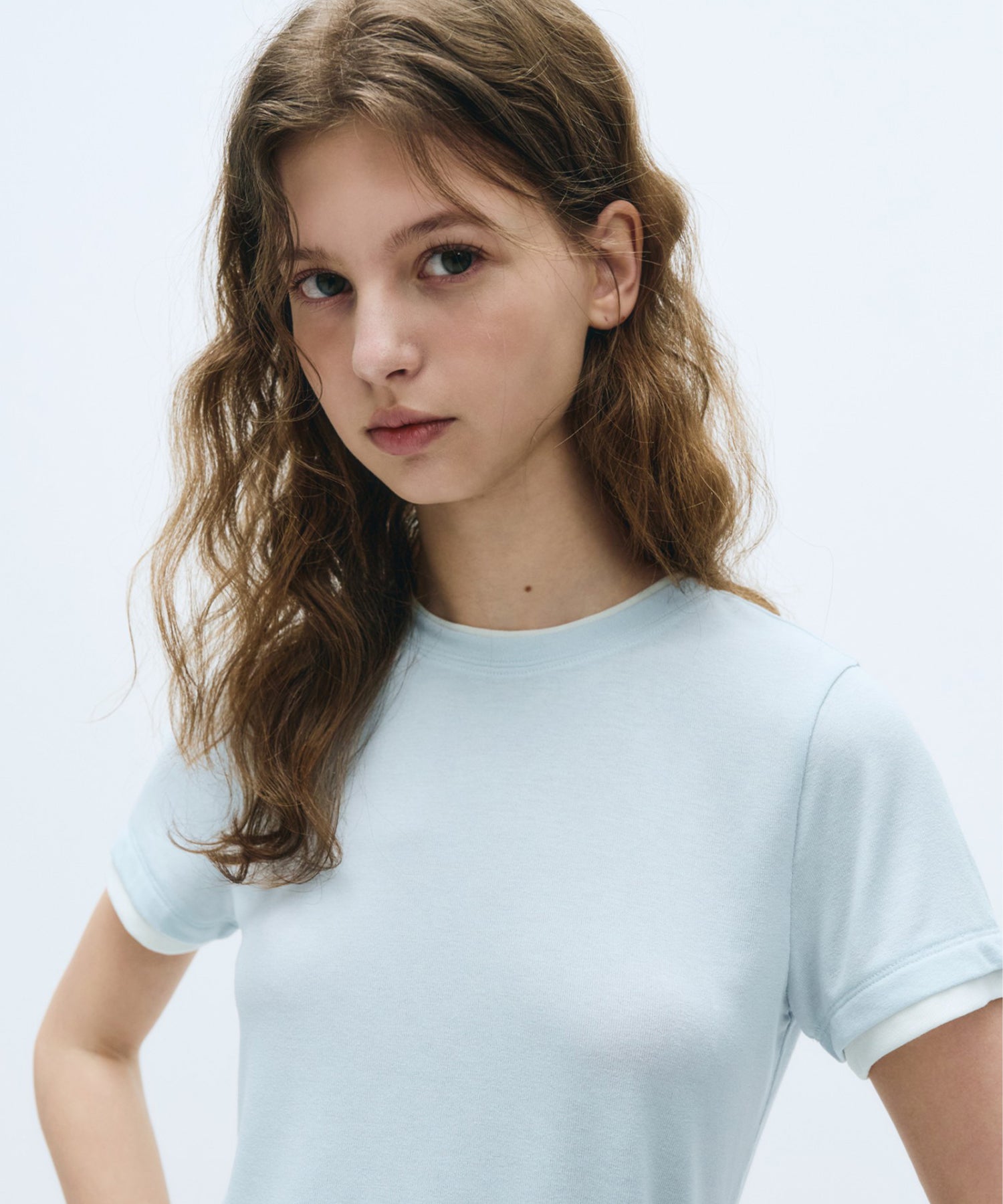 Marithe & Francois Girbaud - Layered Half Sleeve Tee (Ice Blue) product image 4 | TRAB K-Fashion Australia
