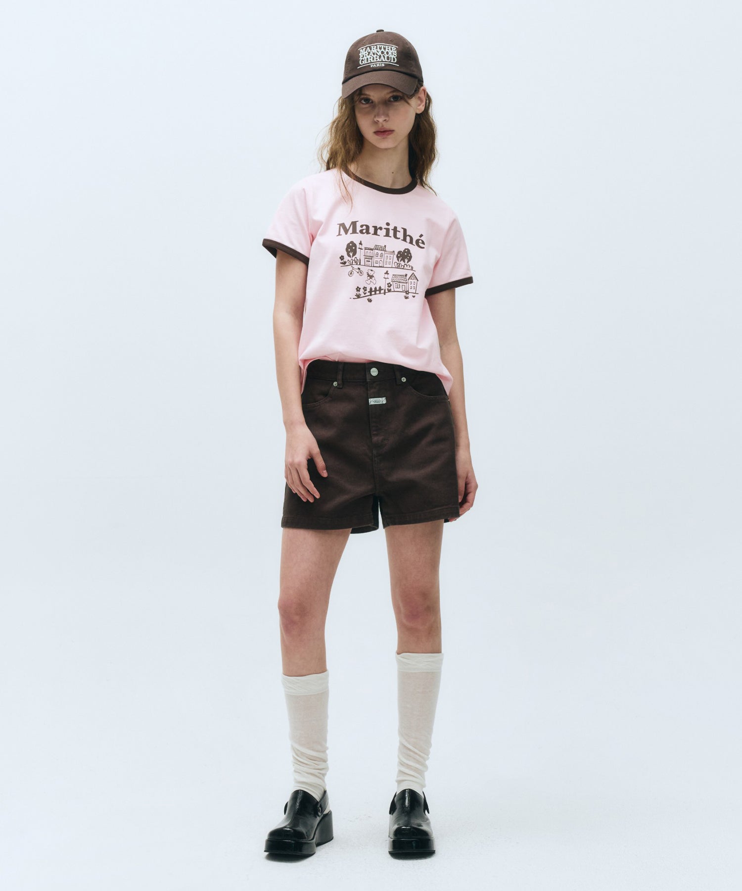 Marithe & Francois Girbaud - Doodle House Graphic Ringer Tee (Pink) product image 5 | TRAB K-Fashion Australia