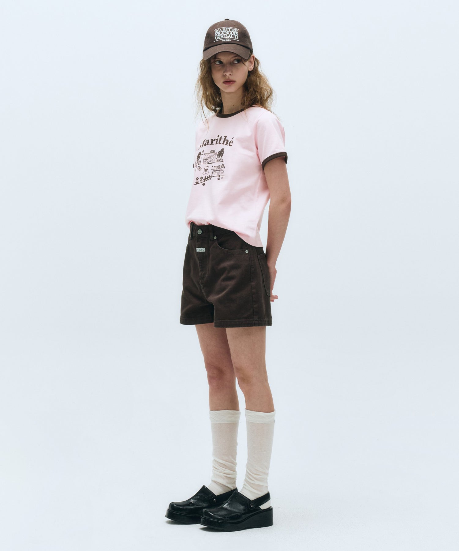 Marithe & Francois Girbaud - Doodle House Graphic Ringer Tee (Pink) product image 6 | TRAB K-Fashion Australia
