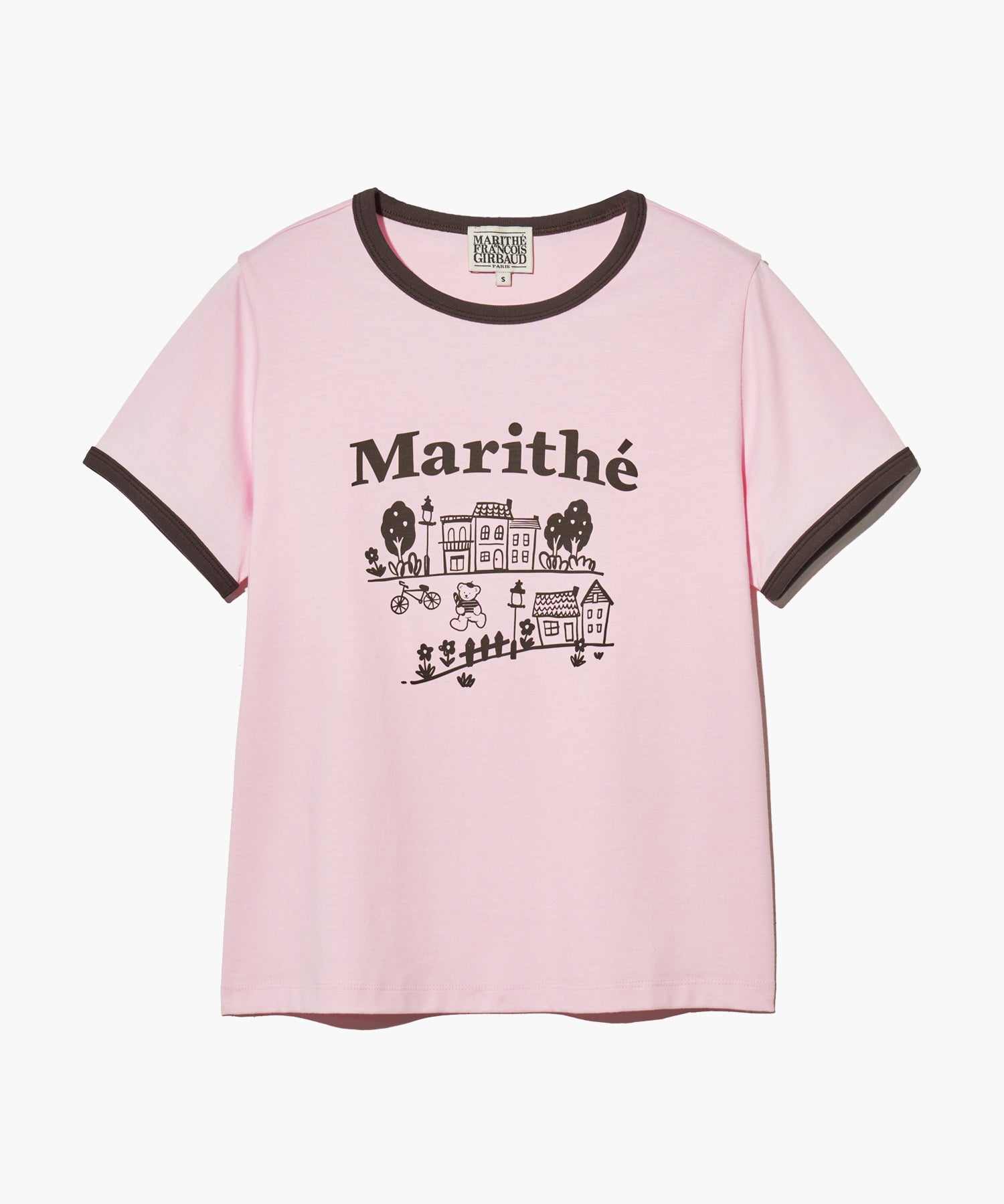 Marithe & Francois Girbaud - Doodle House Graphic Ringer Tee (Pink) product image 8 | TRAB K-Fashion Australia