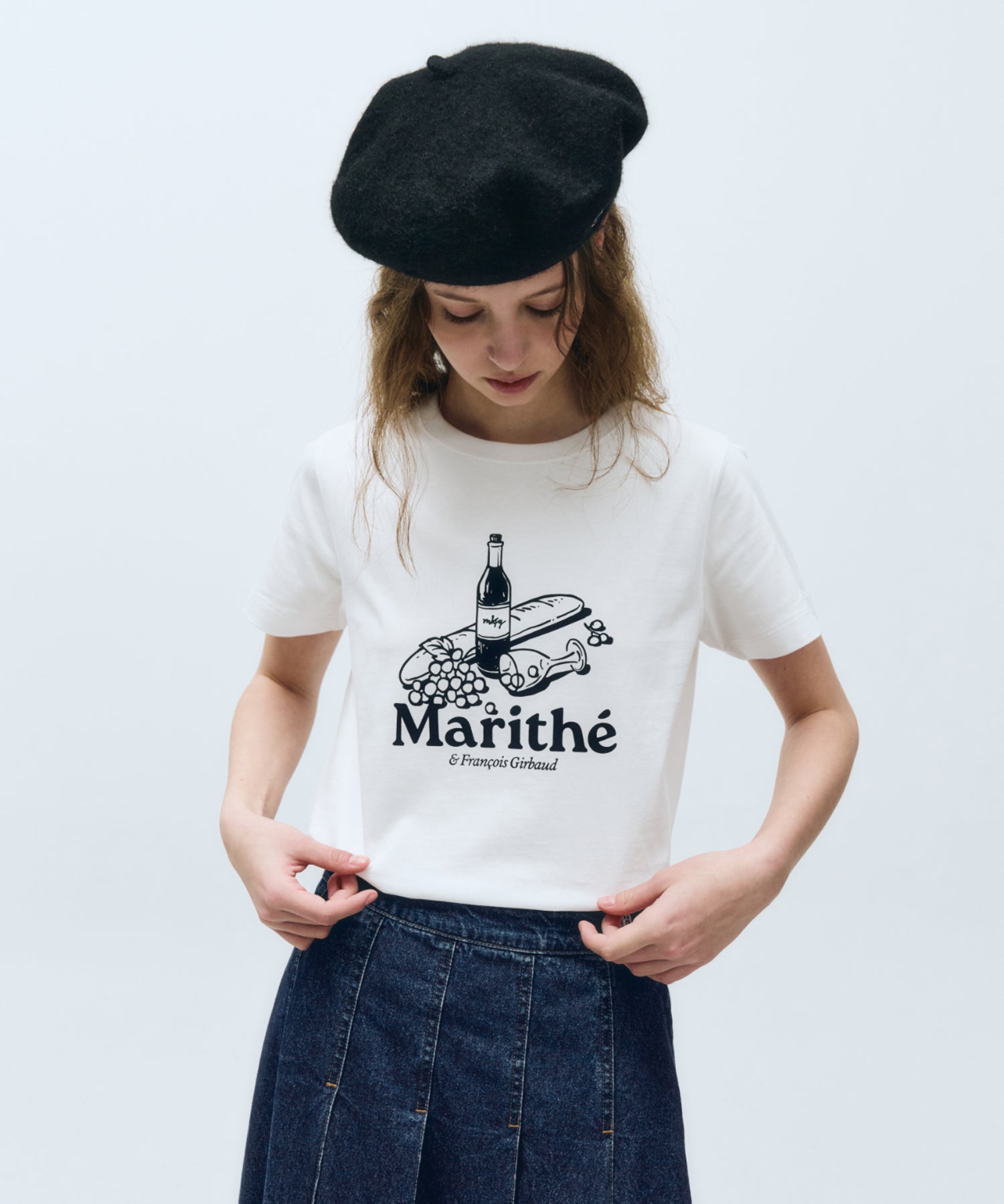 Marithe & Francois Girbaud - Wine Graphic Tee (White) product image 2 | TRAB K-Fashion Australia