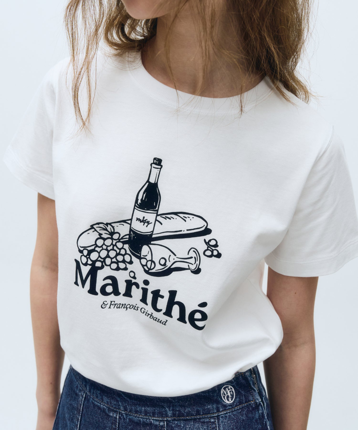Marithe & Francois Girbaud - Wine Graphic Tee (White) product image 3 | TRAB K-Fashion Australia