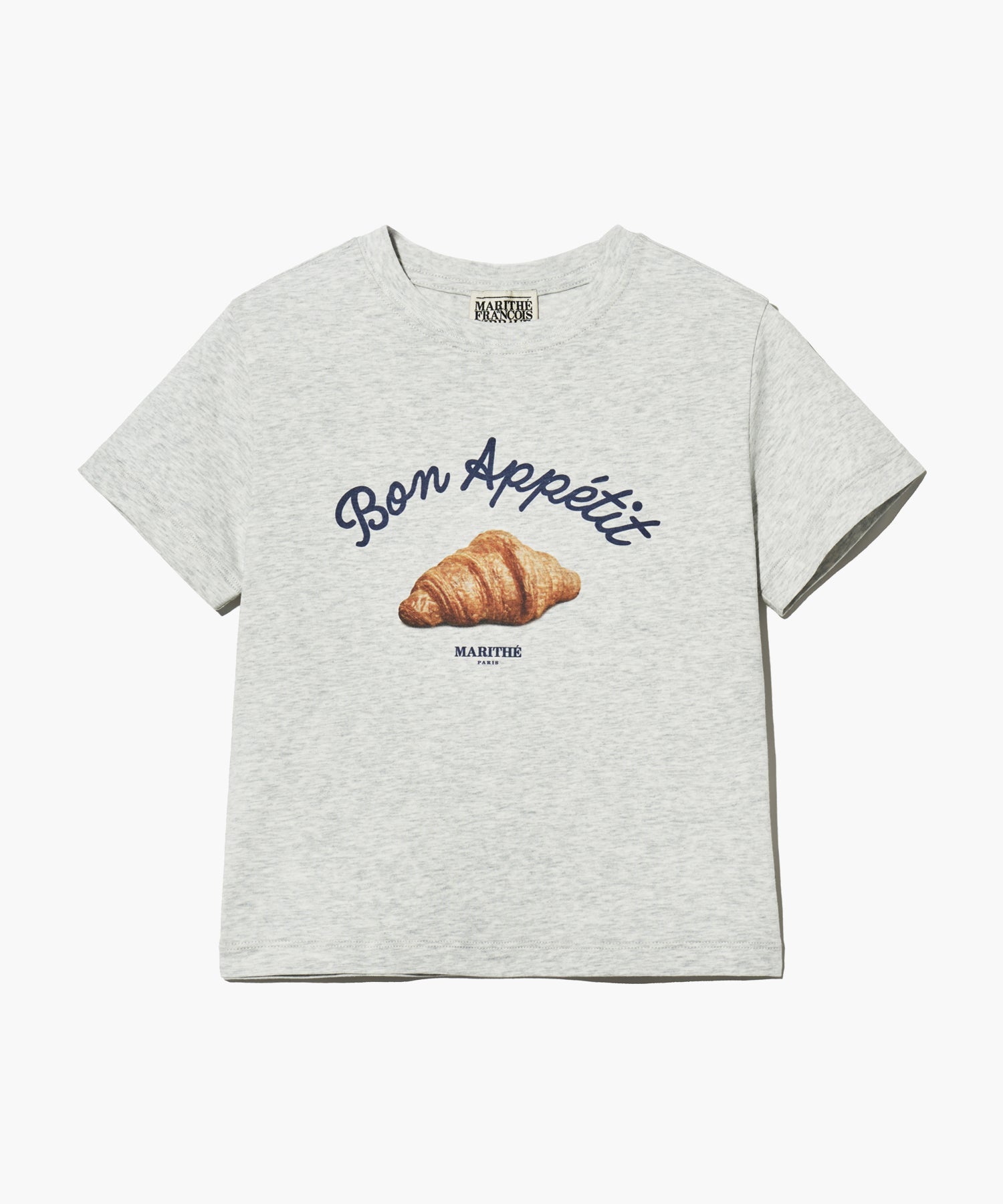 Marithe & Francois Girbaud - Slim Fit Bread Graphic Crop Tee (Light Heather Gray) product image 7 | TRAB K-Fashion Australia
