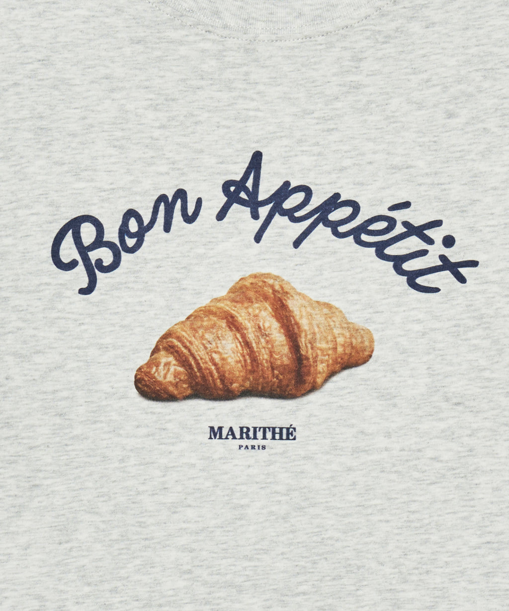 Marithe & Francois Girbaud - Slim Fit Bread Graphic Crop Tee (Light Heather Gray) product image 12 | TRAB K-Fashion Australia